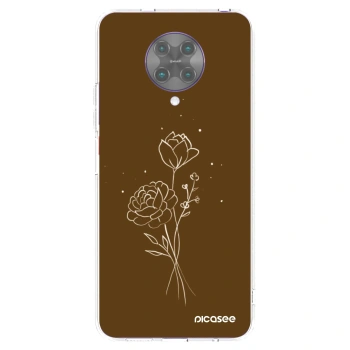 Picasee silikonowe przeźroczyste etui na Xiaomi Poco F2 Pro - Brown flowers