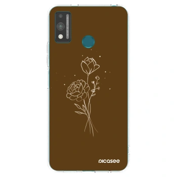 Etui na Honor 9X Lite - Brown flowers