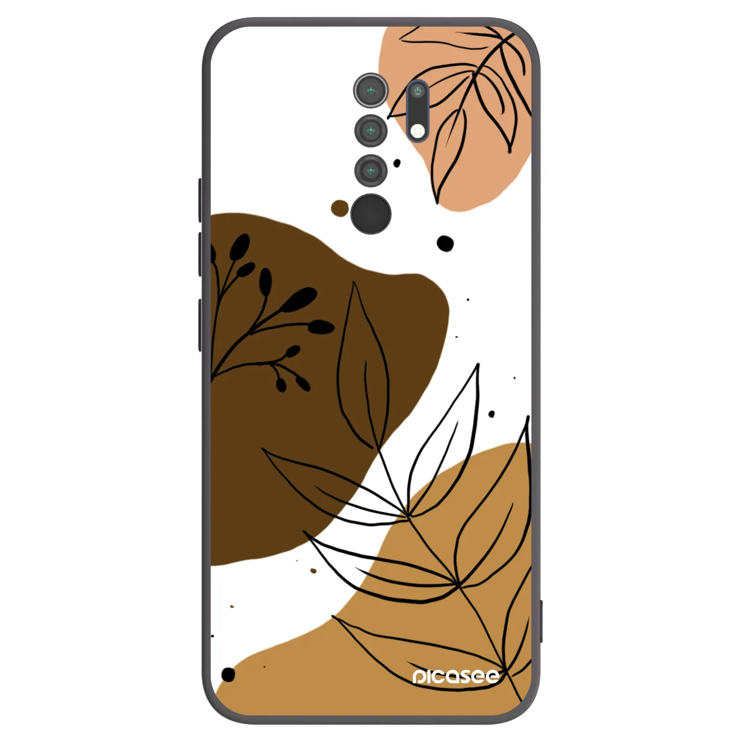 Picasee silikonowe czarne etui na Xiaomi Redmi 9 - Boho style