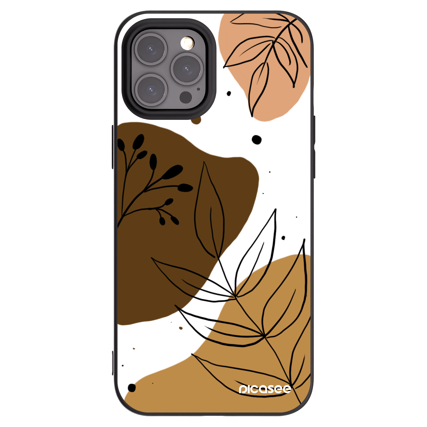 Picasee silikonowe czarne etui na Apple iPhone 12 Pro Max - Boho style