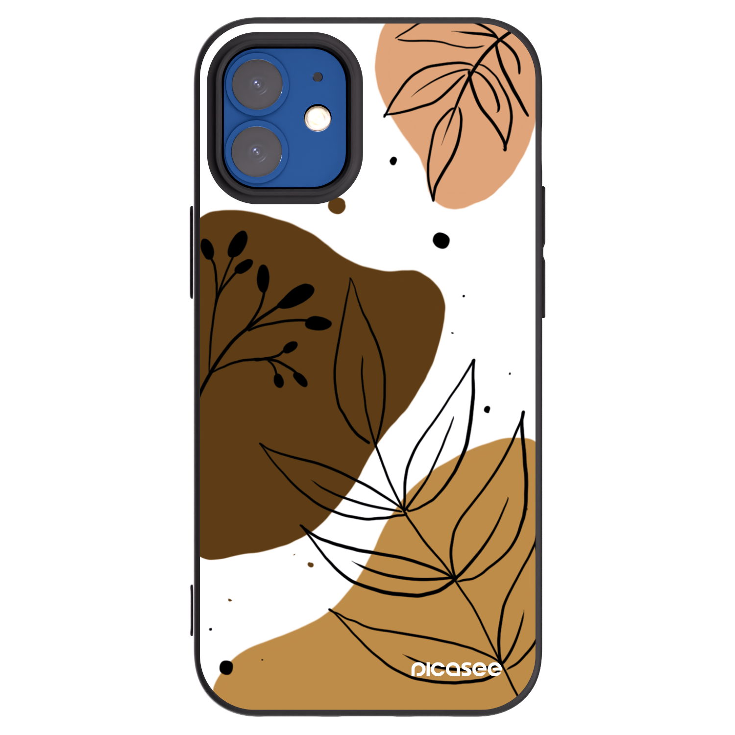 Picasee silikonowe czarne etui na Apple iPhone 12 mini - Boho style