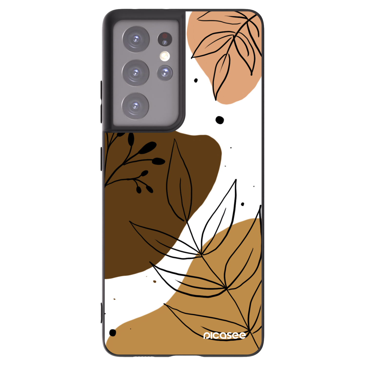 Picasee silikonowe czarne etui na Samsung Galaxy S21 Ultra 5G G998B - Boho style