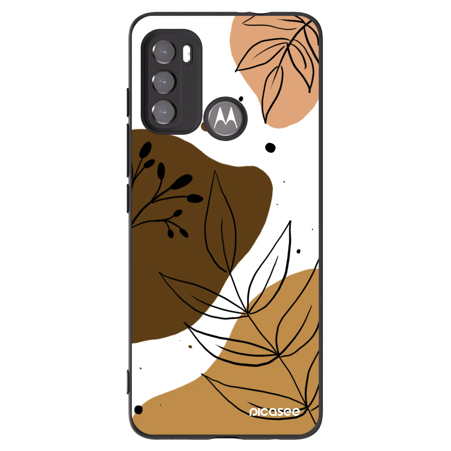 Picasee silikonowe czarne etui na Motorola Moto G60 - Boho style