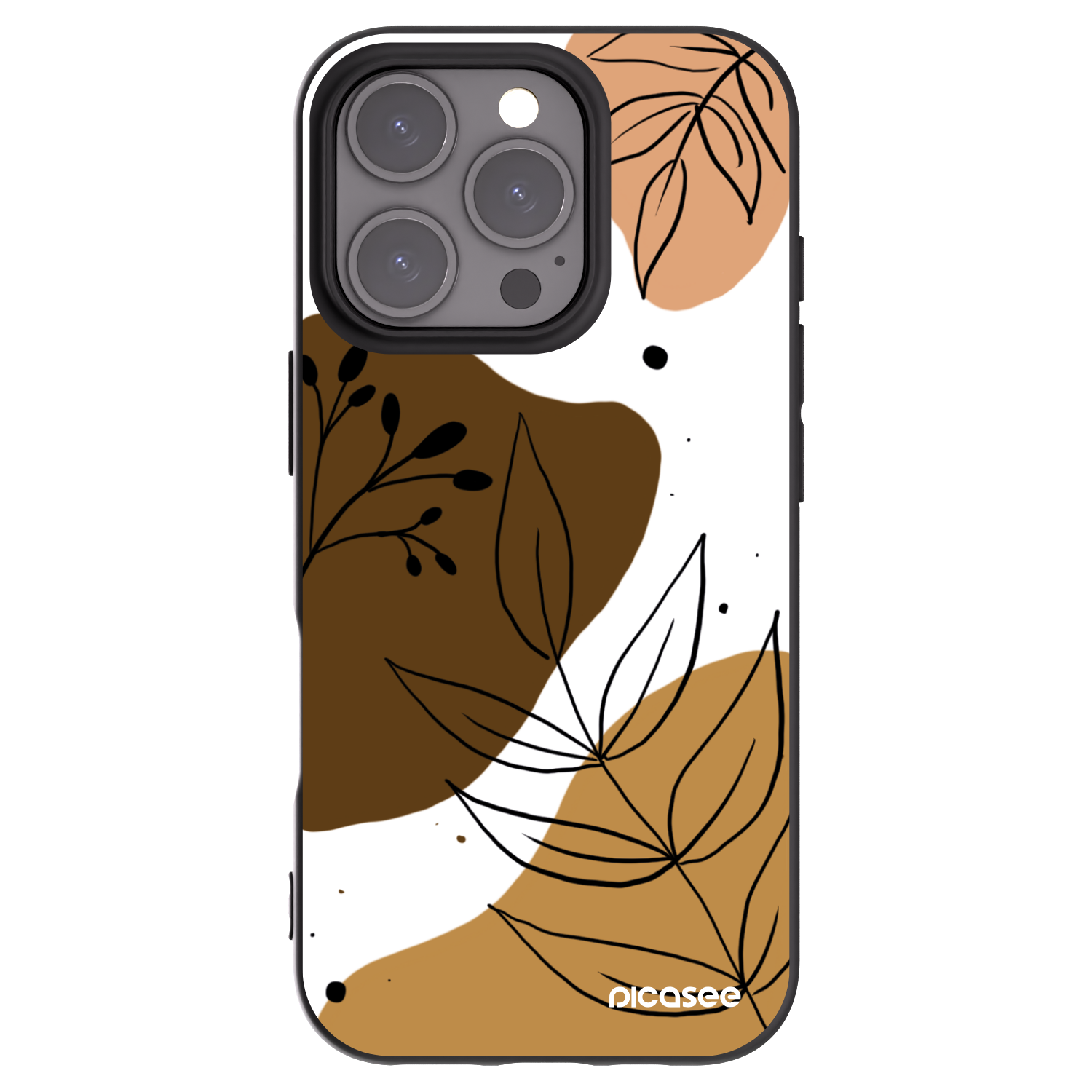 Picasee silikonowe czarne etui na Apple iPhone 16 Pro - Boho style