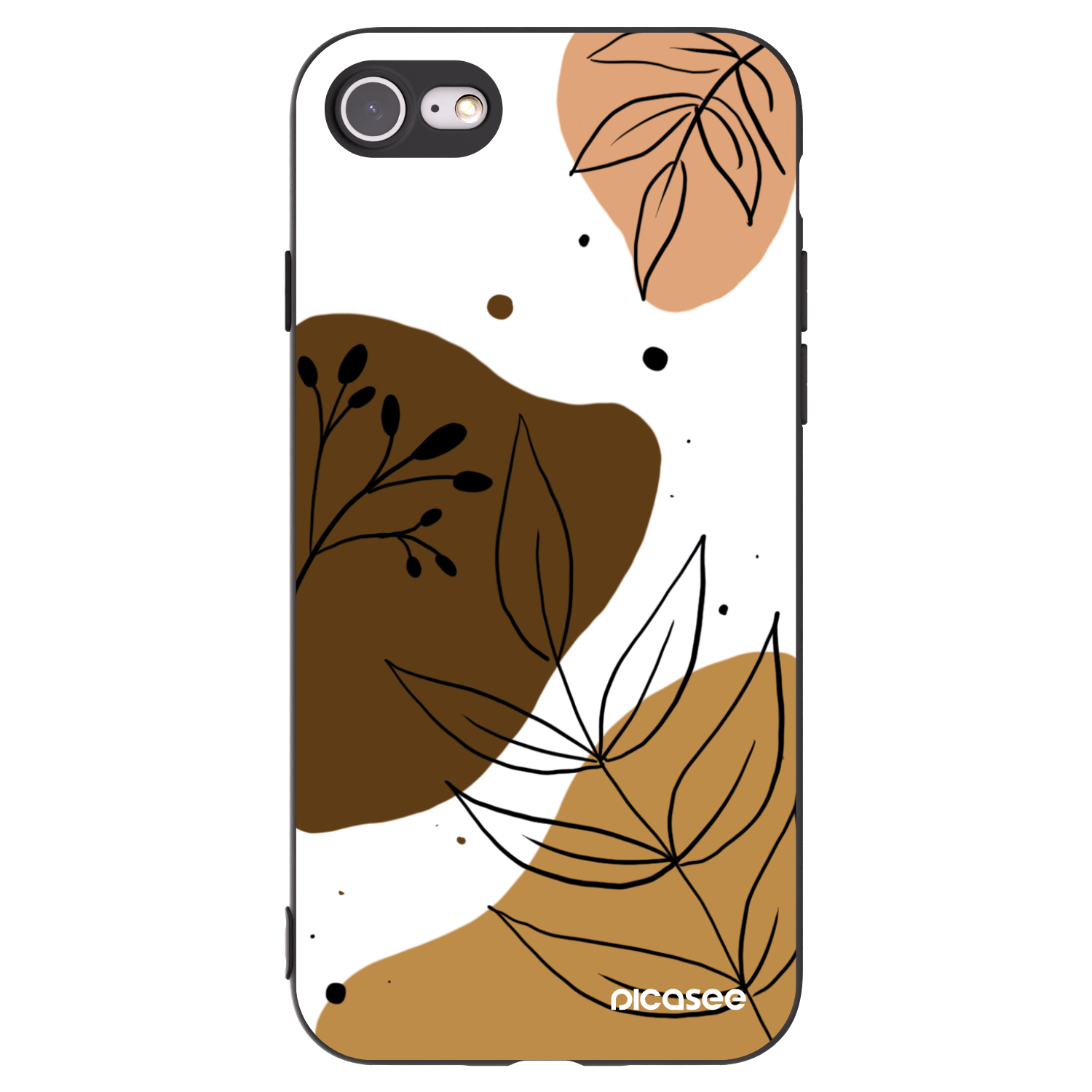 Picasee silikonowe czarne etui na Apple iPhone SE 2020 - Boho style