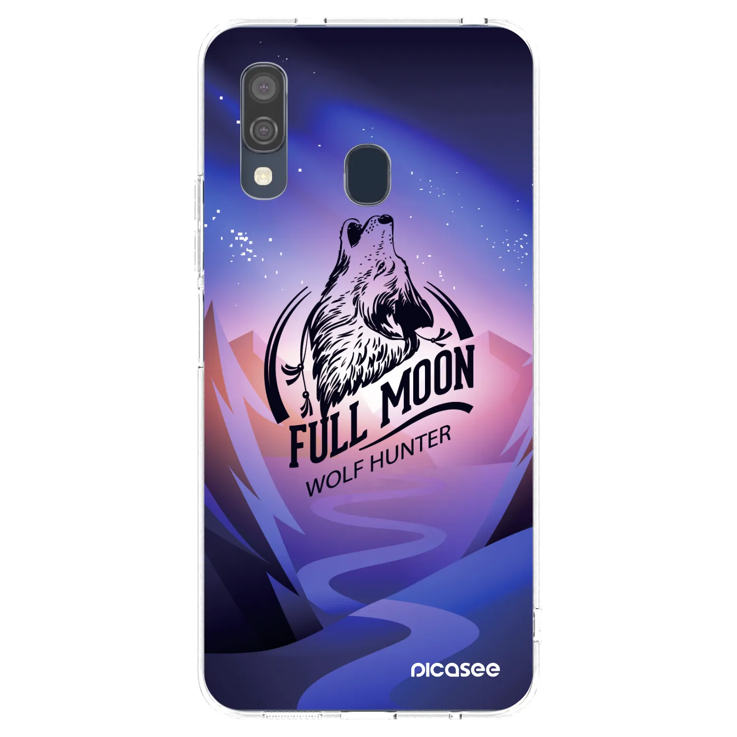 Picasee silikonowe przeźroczyste etui na Samsung Galaxy A40 A405F - Wolf