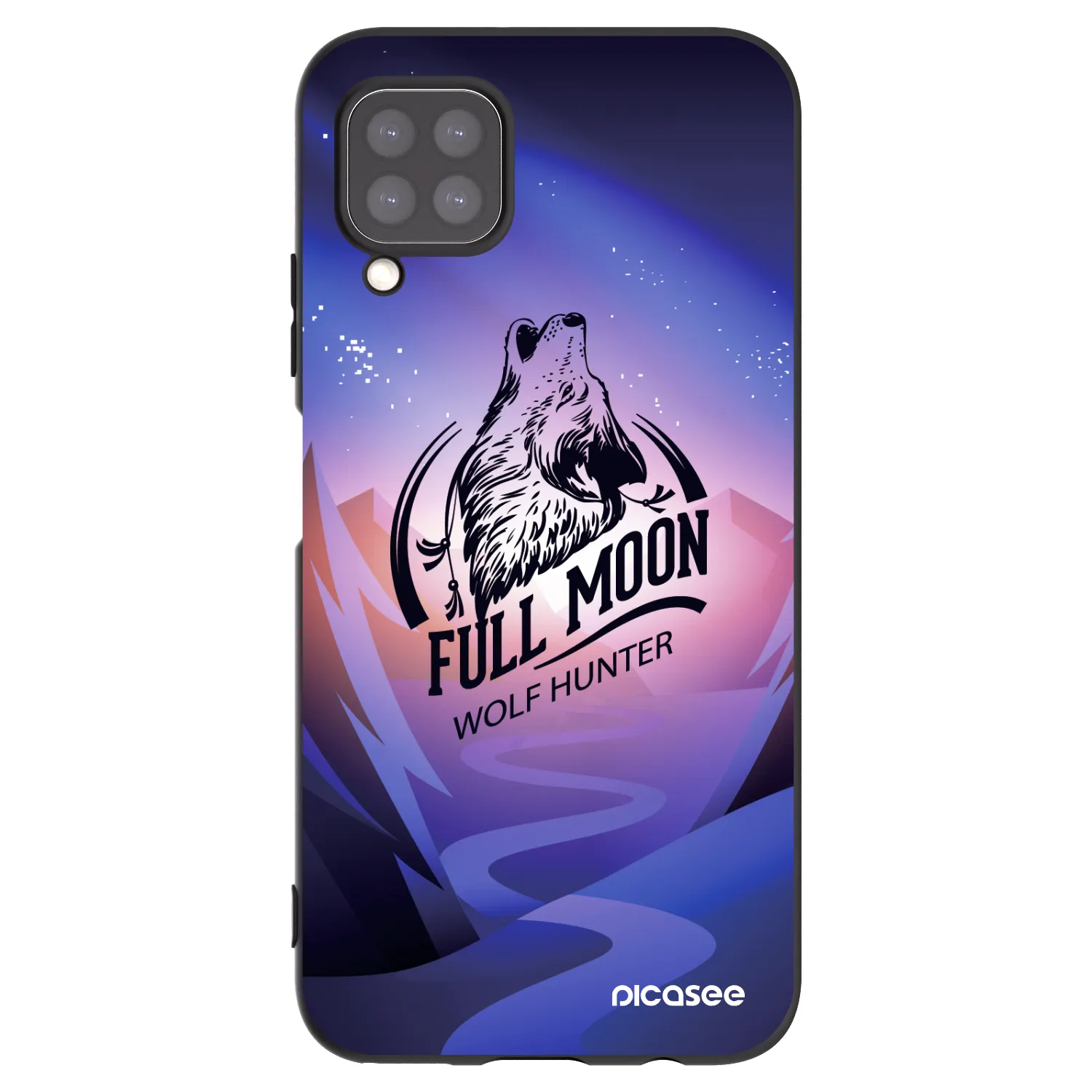 Picasee silikonowe czarne etui na Huawei P40 Lite - Wolf
