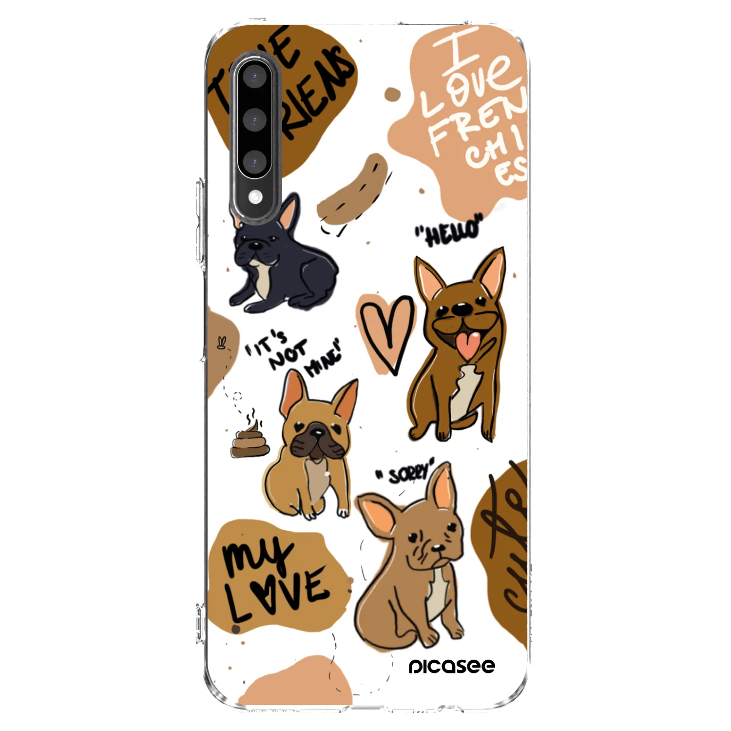 Picasee silikonowe przeźroczyste etui na Honor 9X Pro - Frenchies