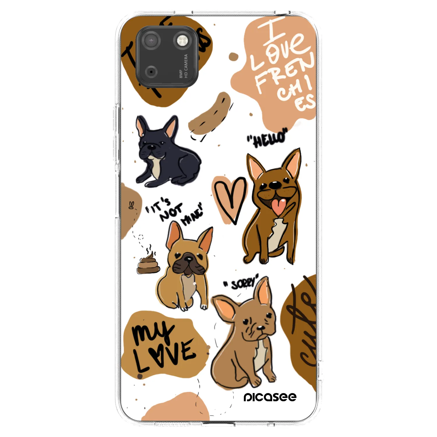 Picasee silikonowe przeźroczyste etui na Huawei Y5P - Frenchies