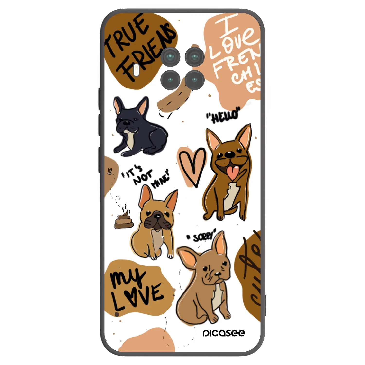 Picasee silikonowe czarne etui na Xiaomi Mi 10T Lite - Frenchies