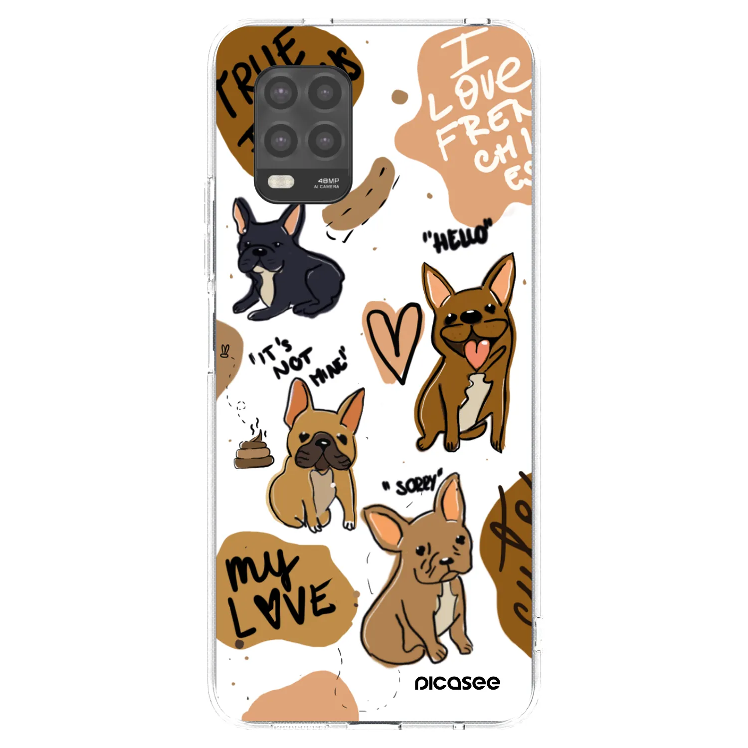 Picasee silikonowe przeźroczyste etui na Xiaomi Mi 10 Lite - Frenchies