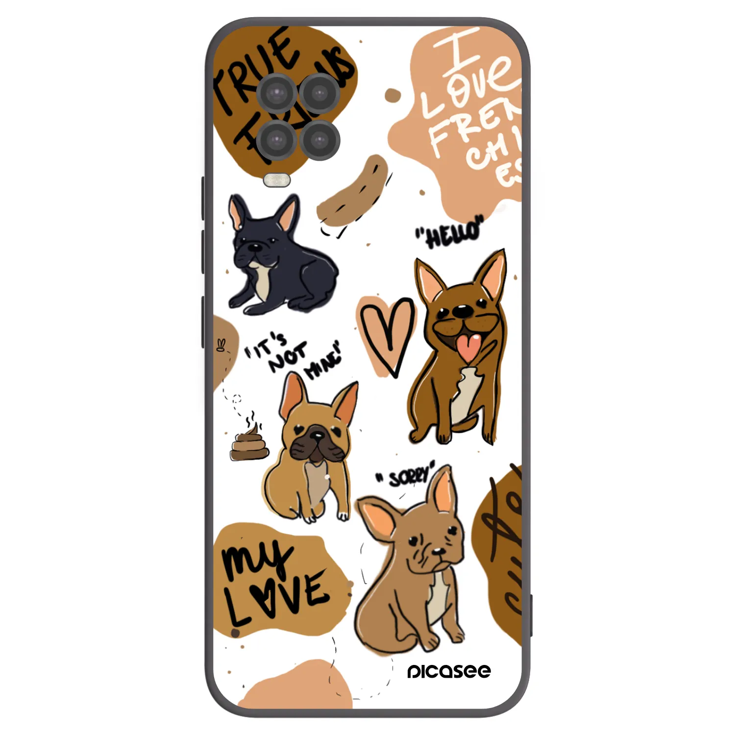 Picasee silikonowe czarne etui na Xiaomi Mi 10 Lite - Frenchies