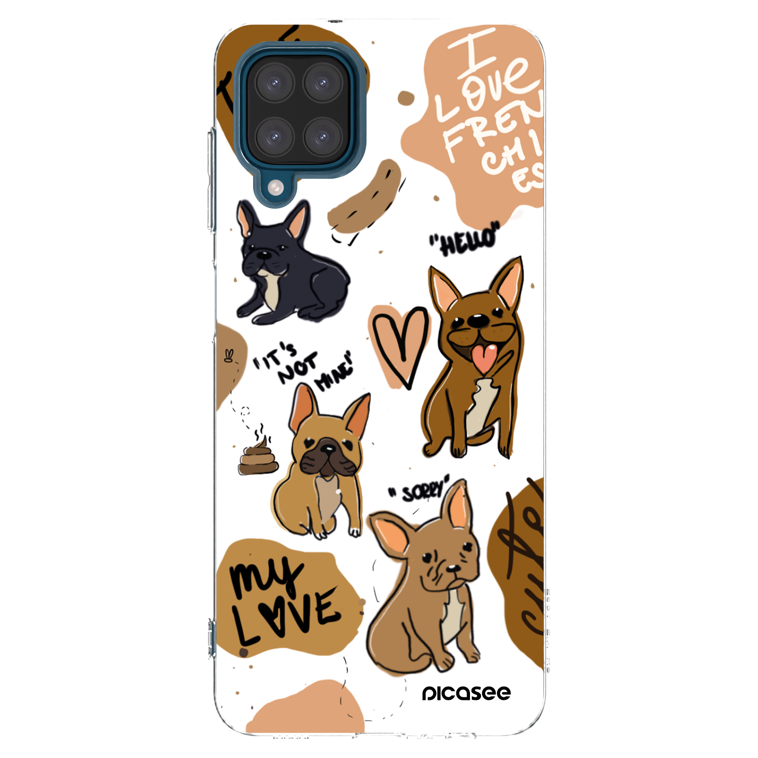 Picasee silikonowe przeźroczyste etui na Samsung Galaxy A12 A125F - Frenchies
