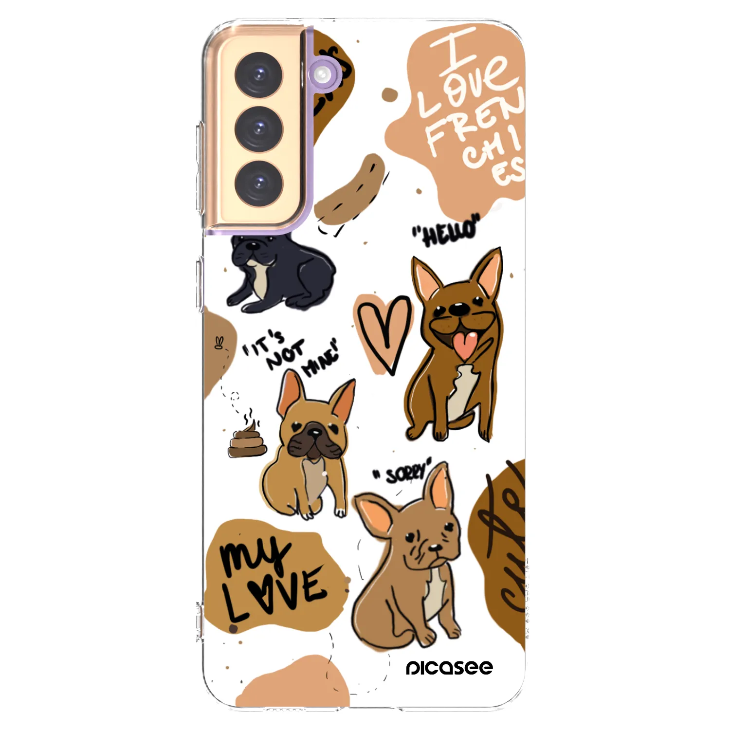 Picasee silikonowe przeźroczyste etui na Samsung Galaxy S21+ 5G G996F - Frenchies