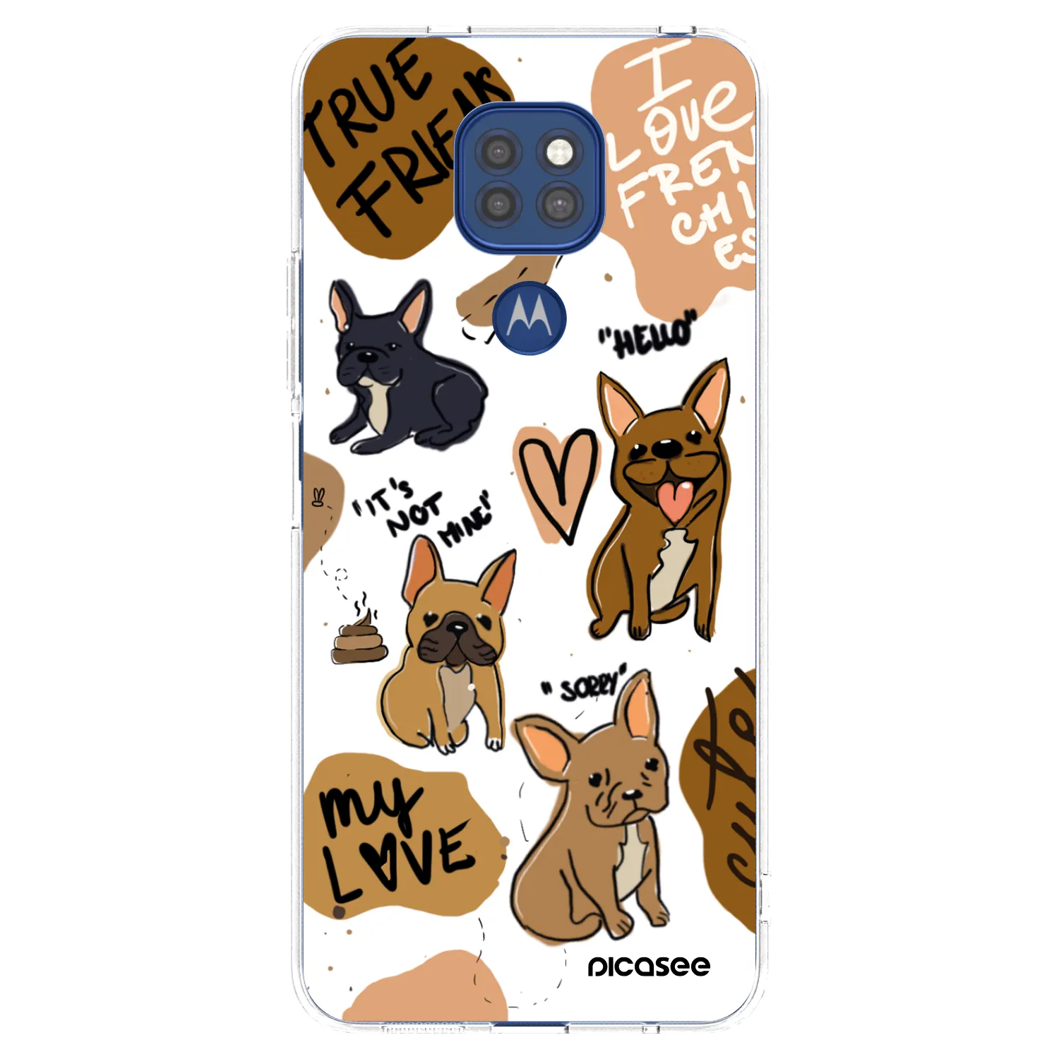 Picasee silikonowe przeźroczyste etui na Motorola Moto G9 Play - Frenchies
