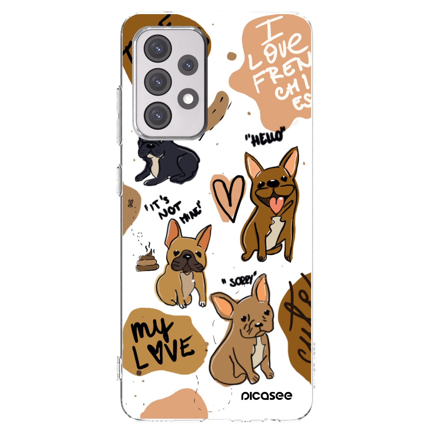 Picasee silikonowe przeźroczyste etui na Samsung Galaxy A52 5G A525F - Frenchies