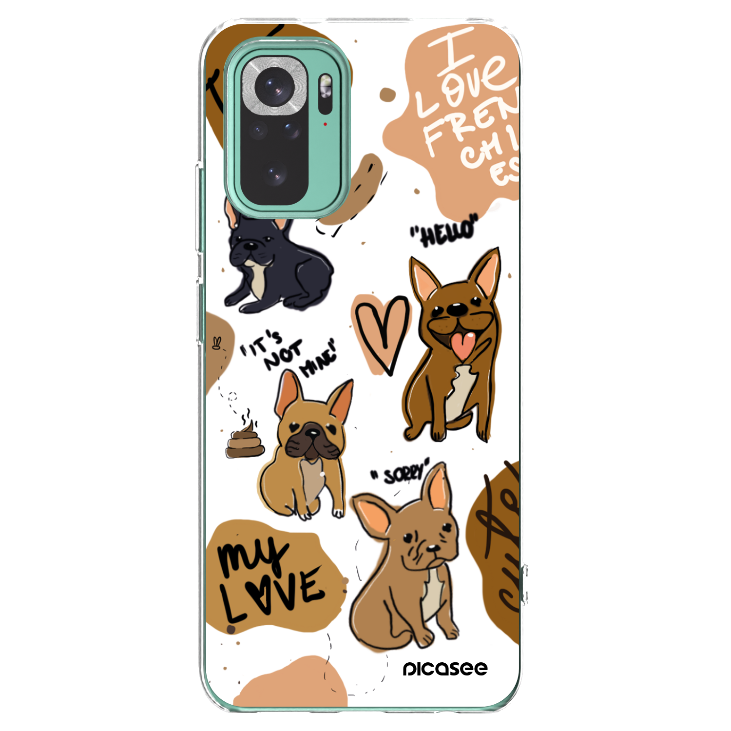Picasee silikonowe przeźroczyste etui na Xiaomi Redmi Note 10 Pro - Frenchies