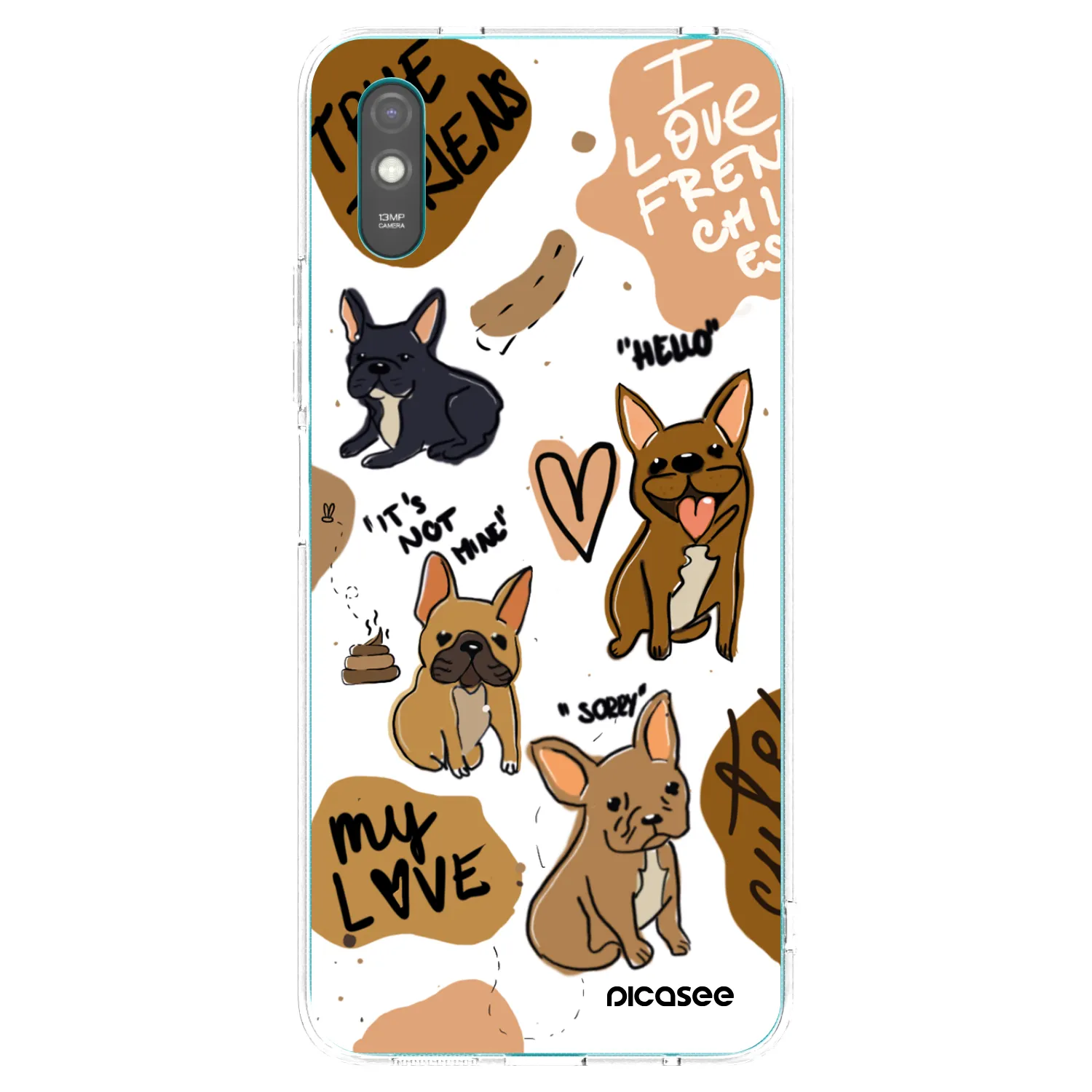 Picasee silikonowe przeźroczyste etui na Xiaomi Redmi 9AT - Frenchies