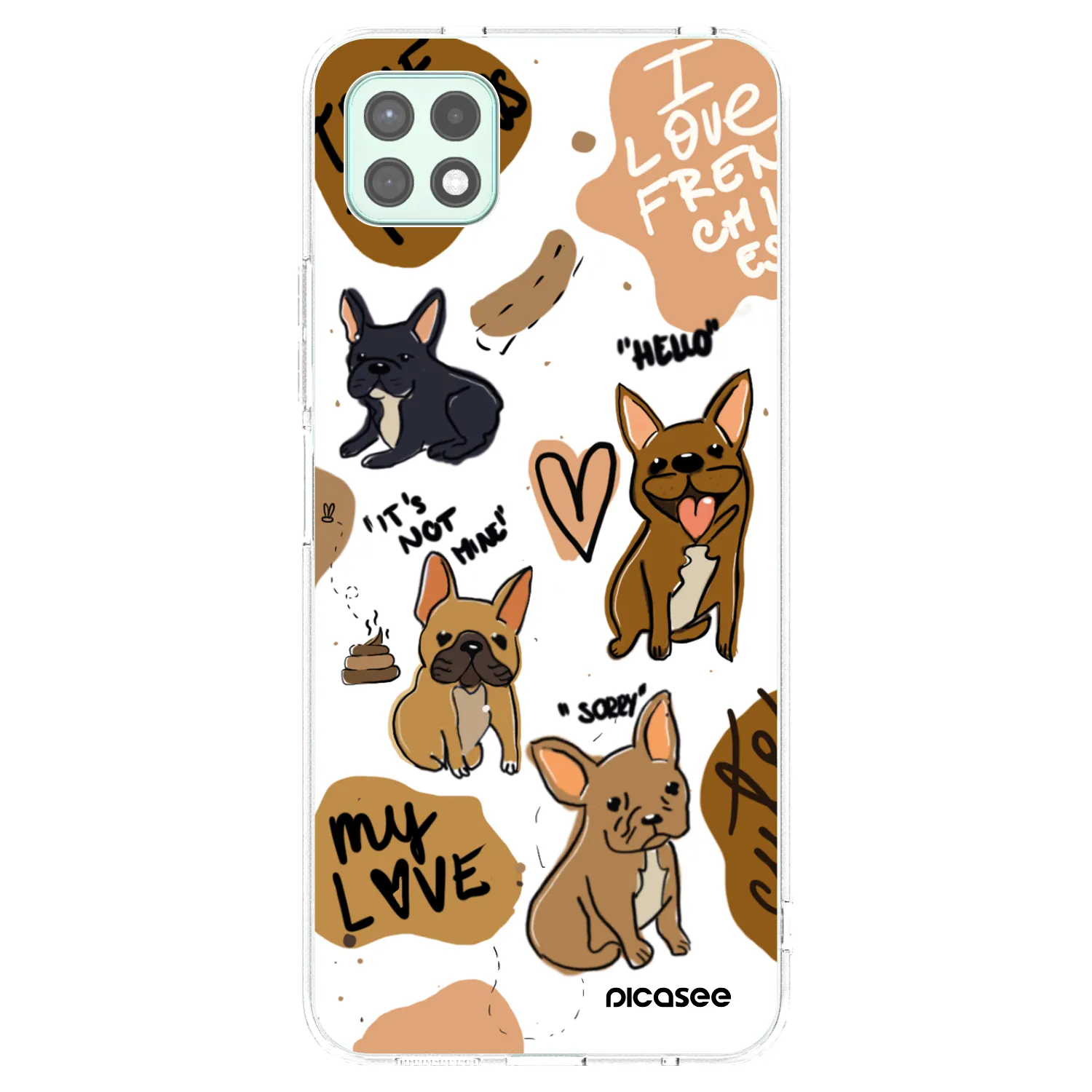 Picasee silikonowe przeźroczyste etui na Samsung Galaxy A22 A226B 5G - Frenchies