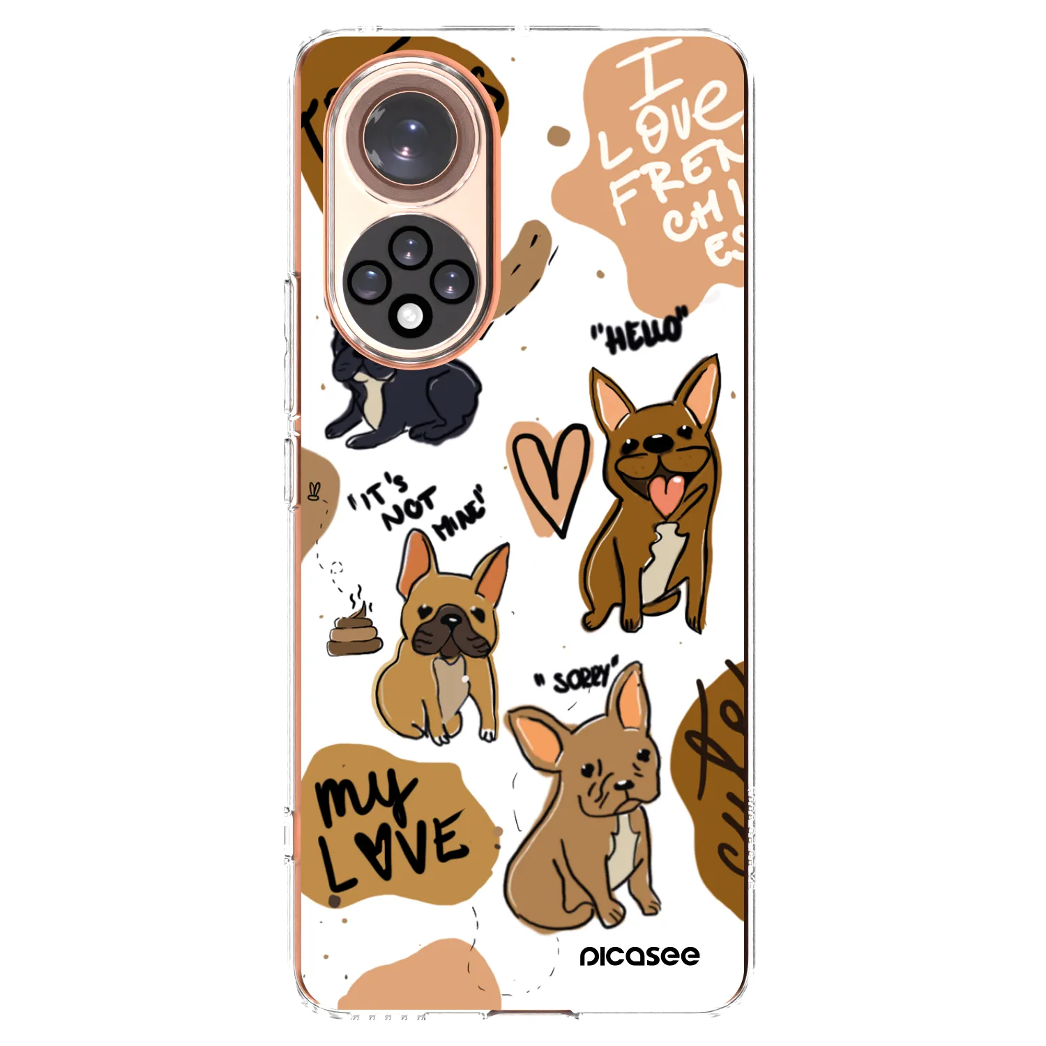 Picasee silikonowe przeźroczyste etui na Honor 50 5G - Frenchies