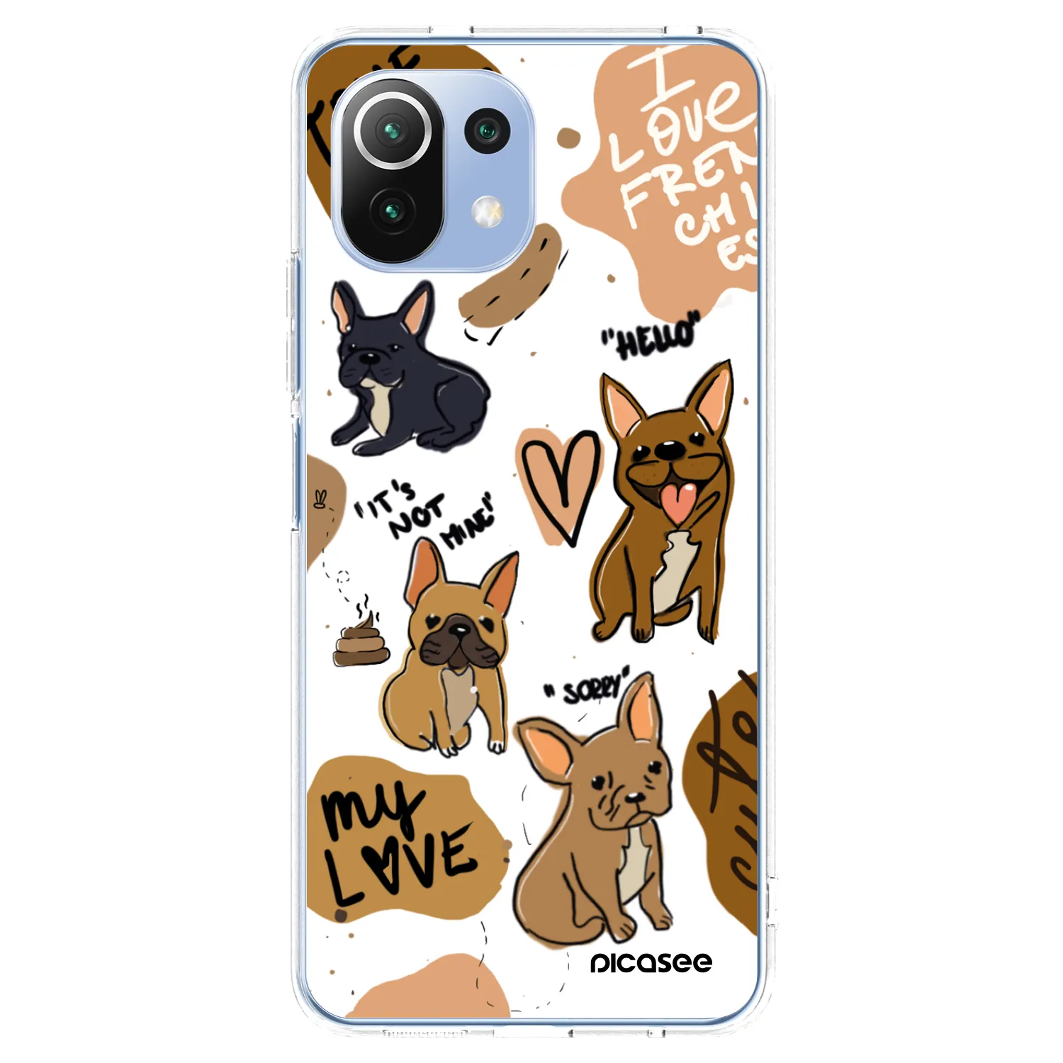 Picasee silikonowe przeźroczyste etui na Xiaomi 11 Lite 5G NE - Frenchies