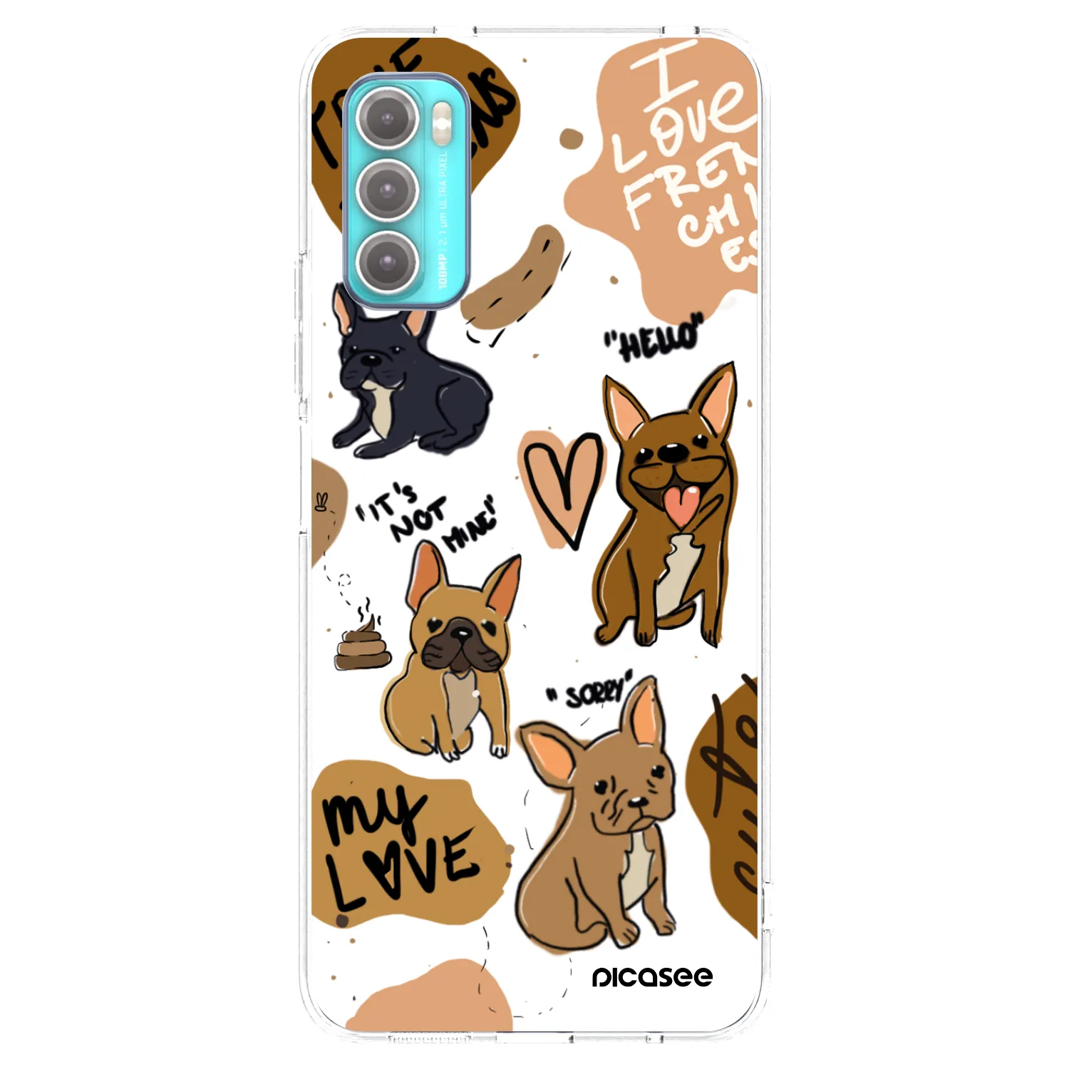 Picasee silikonowe przeźroczyste etui na Motorola Moto G60 - Frenchies