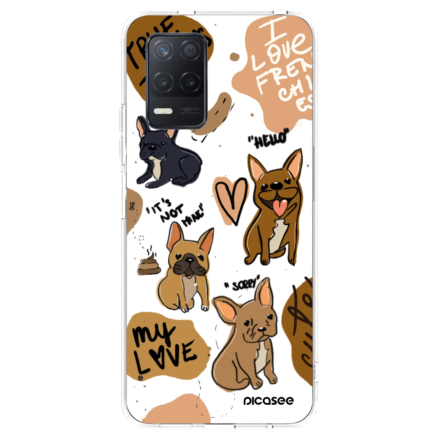 Picasee silikonowe przeźroczyste etui na Realme 8 5G - Frenchies