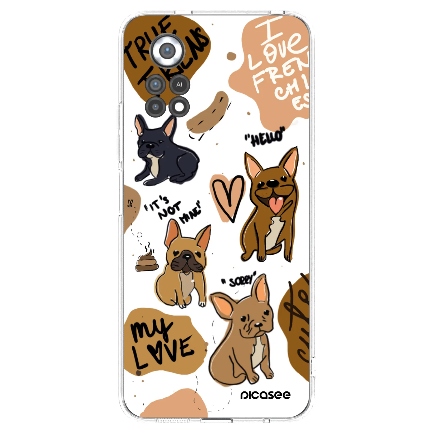 Picasee silikonowe przeźroczyste etui na Xiaomi Poco X4 Pro 5G - Frenchies