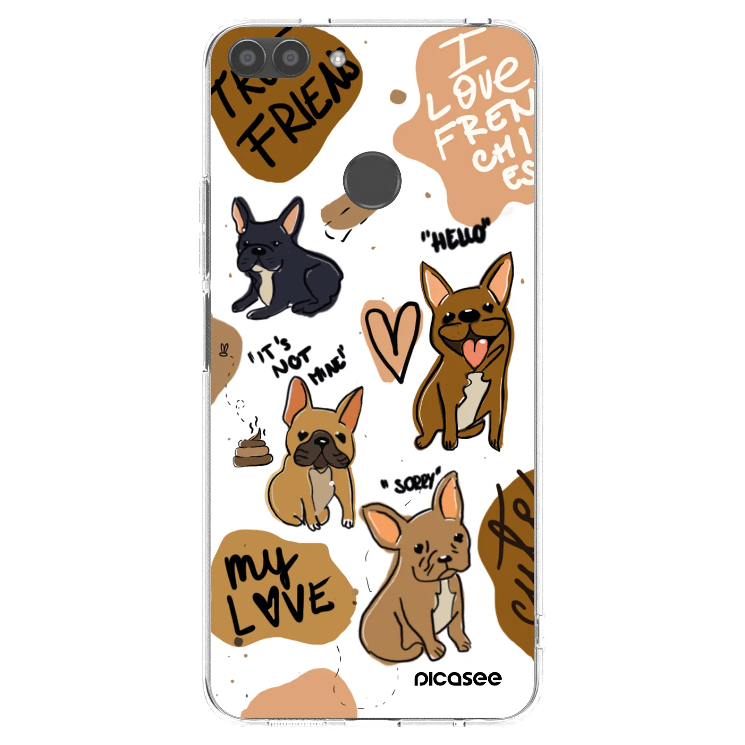 Picasee silikonowe przeźroczyste etui na Huawei P Smart - Frenchies