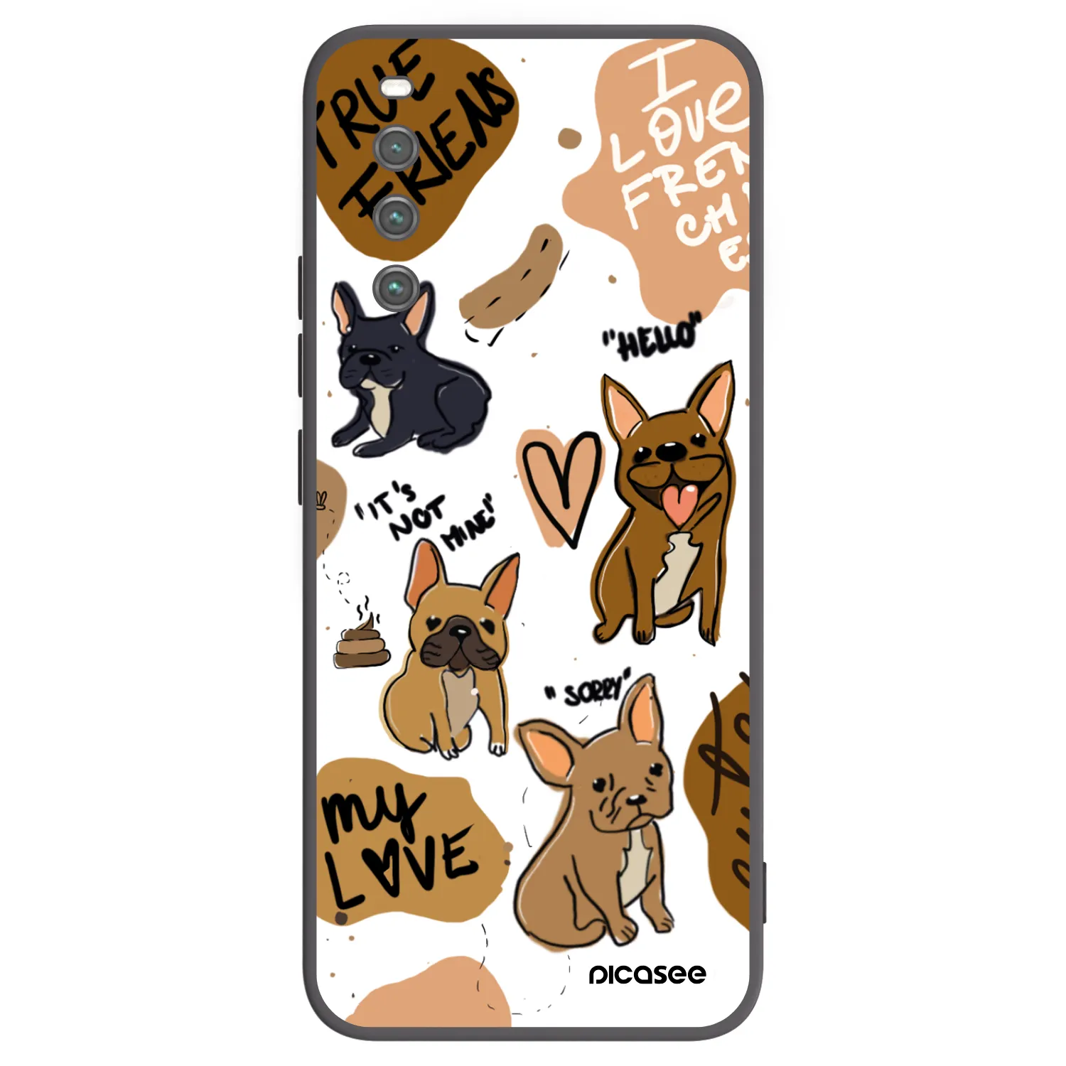 Picasee silikonowe czarne etui na Sony Xperia 10 IV 5G - Frenchies
