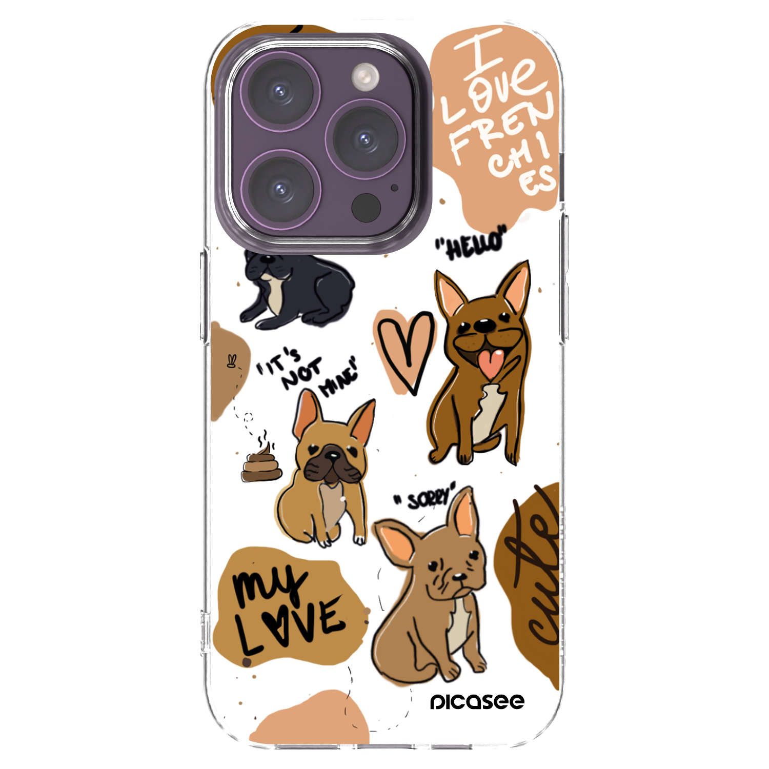 Picasee silikonowe przeźroczyste etui na Apple iPhone 14 Pro - Frenchies