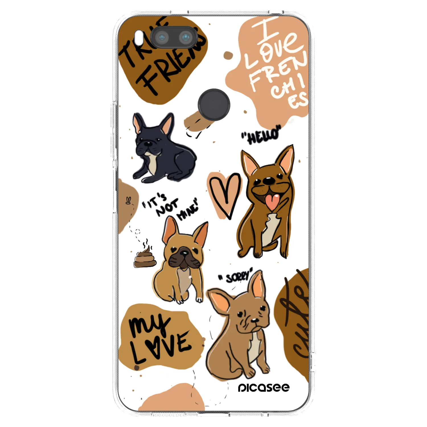 Picasee silikonowe przeźroczyste etui na Xiaomi Redmi A1 - Frenchies