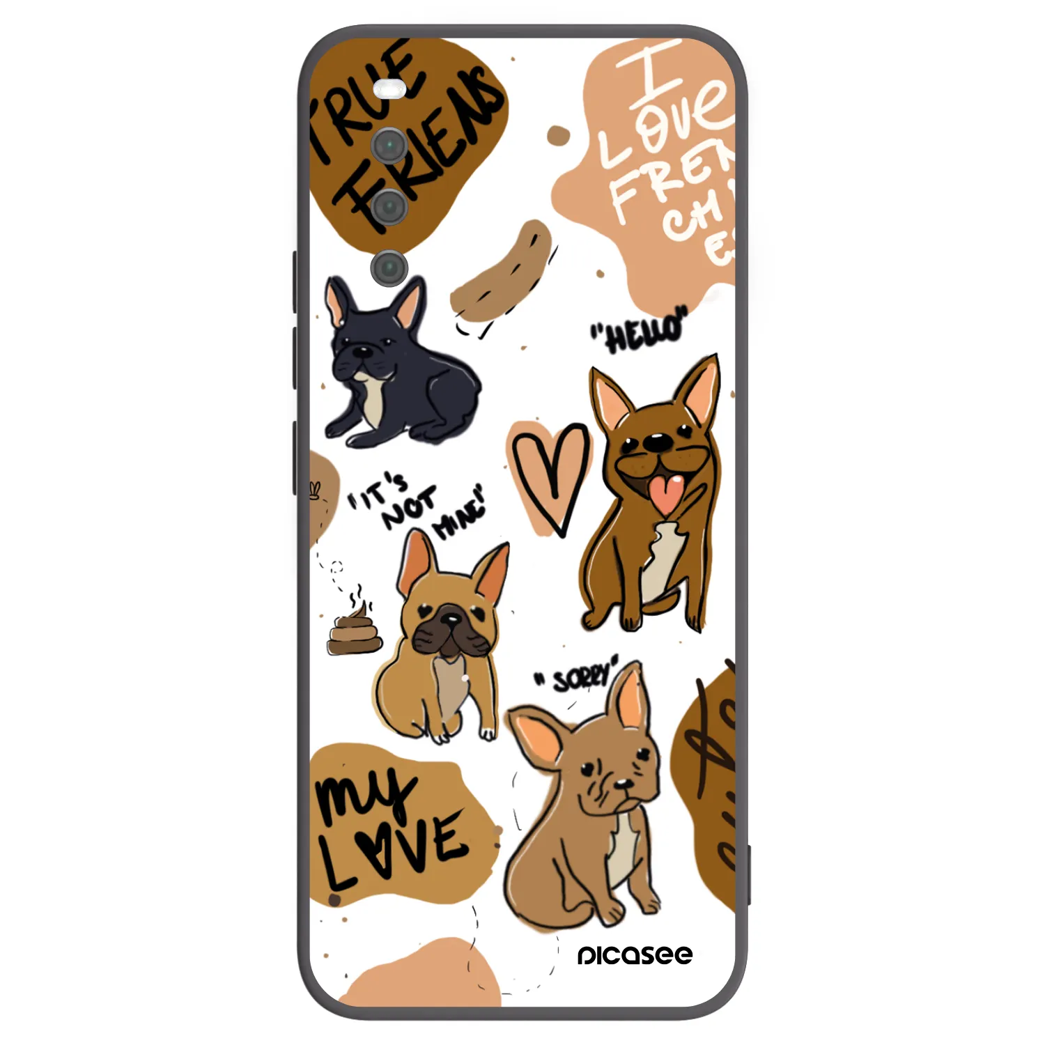 Picasee silikonowe czarne etui na Sony Xperia 10 III - Frenchies