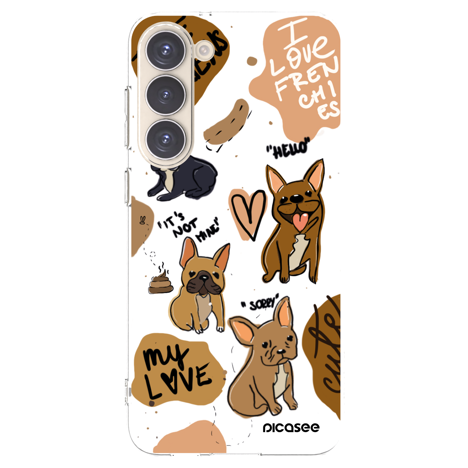 Picasee silikonowe przeźroczyste etui na Samsung Galaxy S23+ 5G - Frenchies
