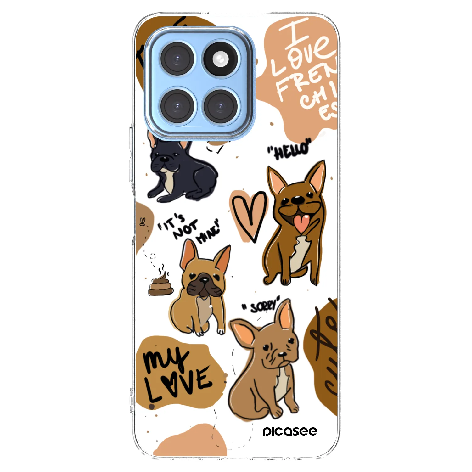 Picasee silikonowe przeźroczyste etui na Honor X8 5G - Frenchies