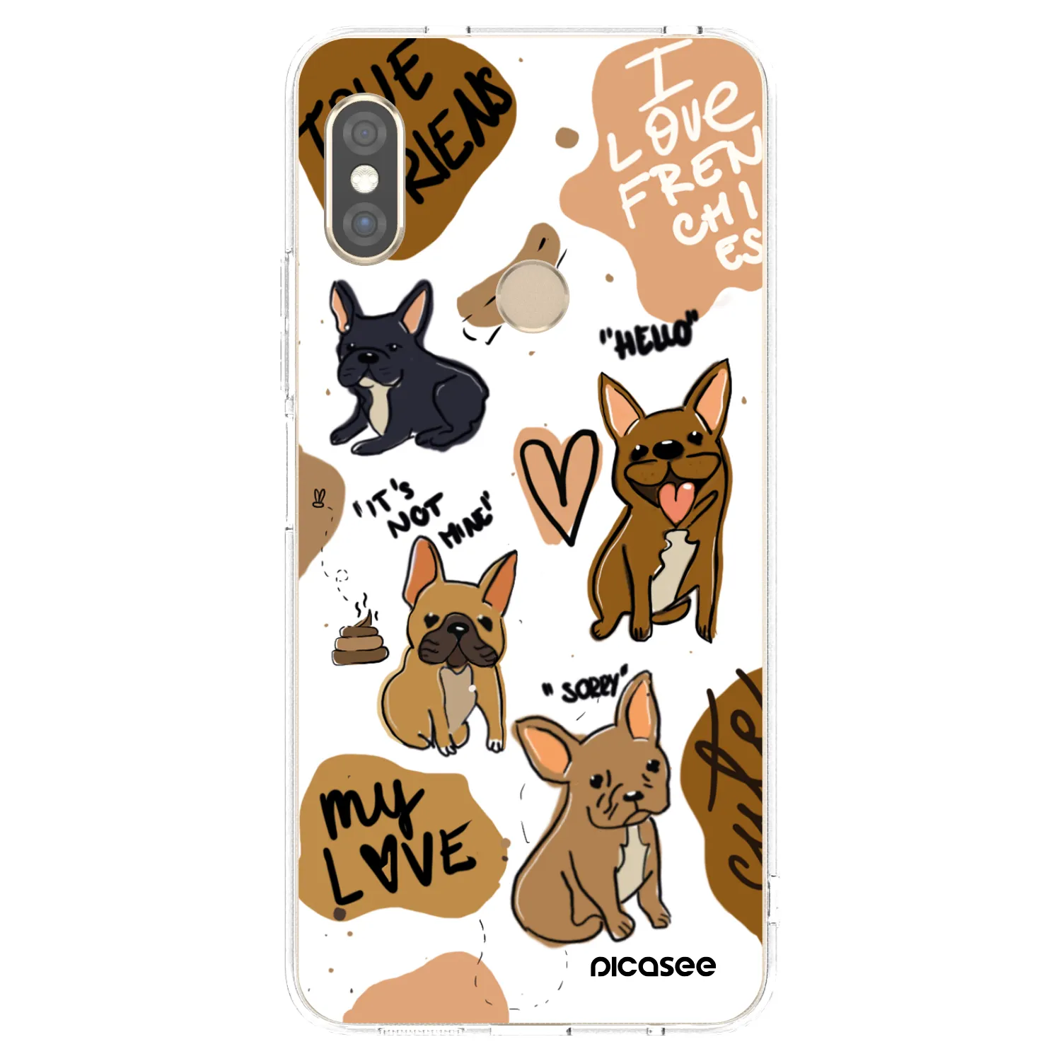 Picasee silikonowe przeźroczyste etui na Xiaomi Redmi Note 5 Global - Frenchies