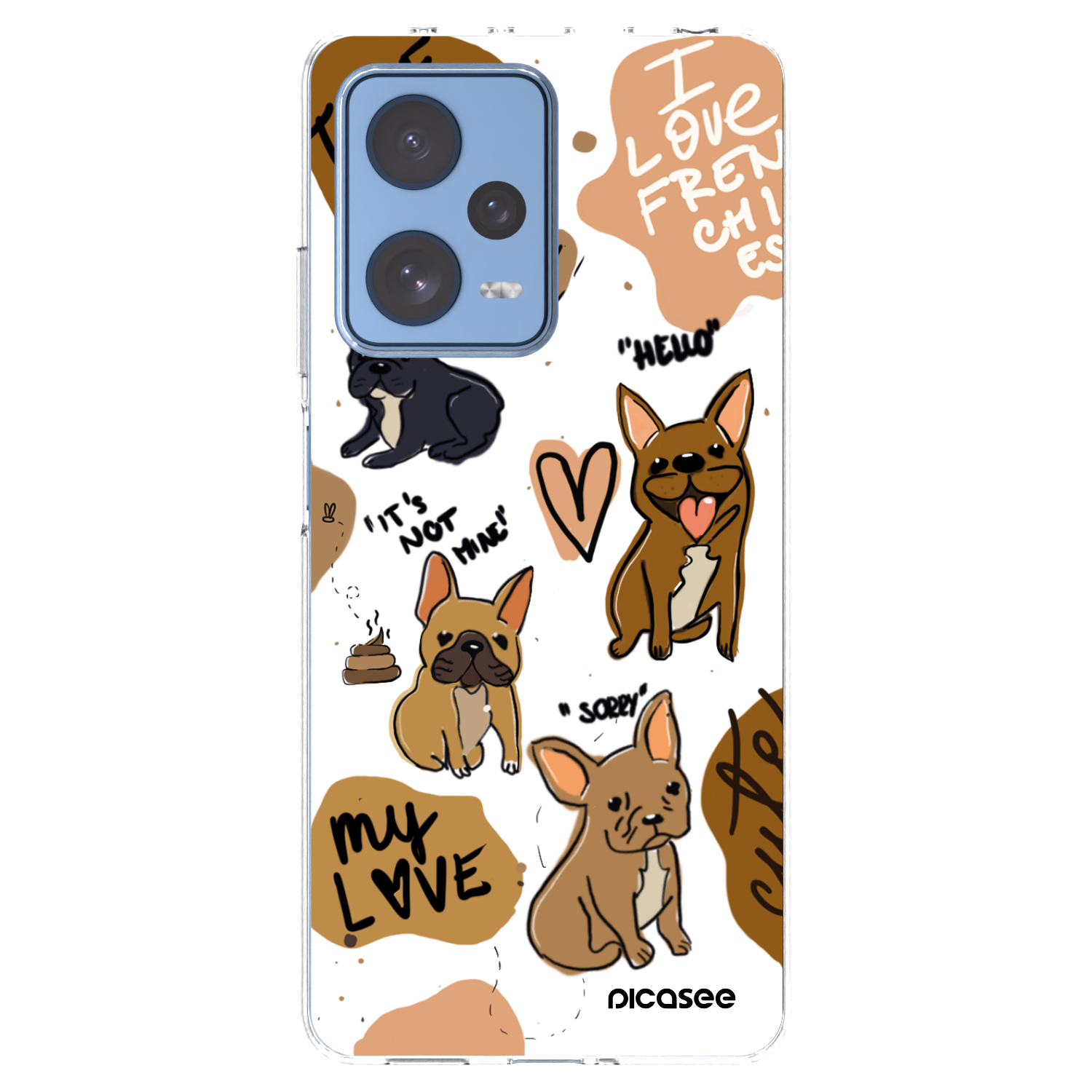 Picasee silikonowe przeźroczyste etui na Xiaomi Redmi Note 12 Pro 5G - Frenchies