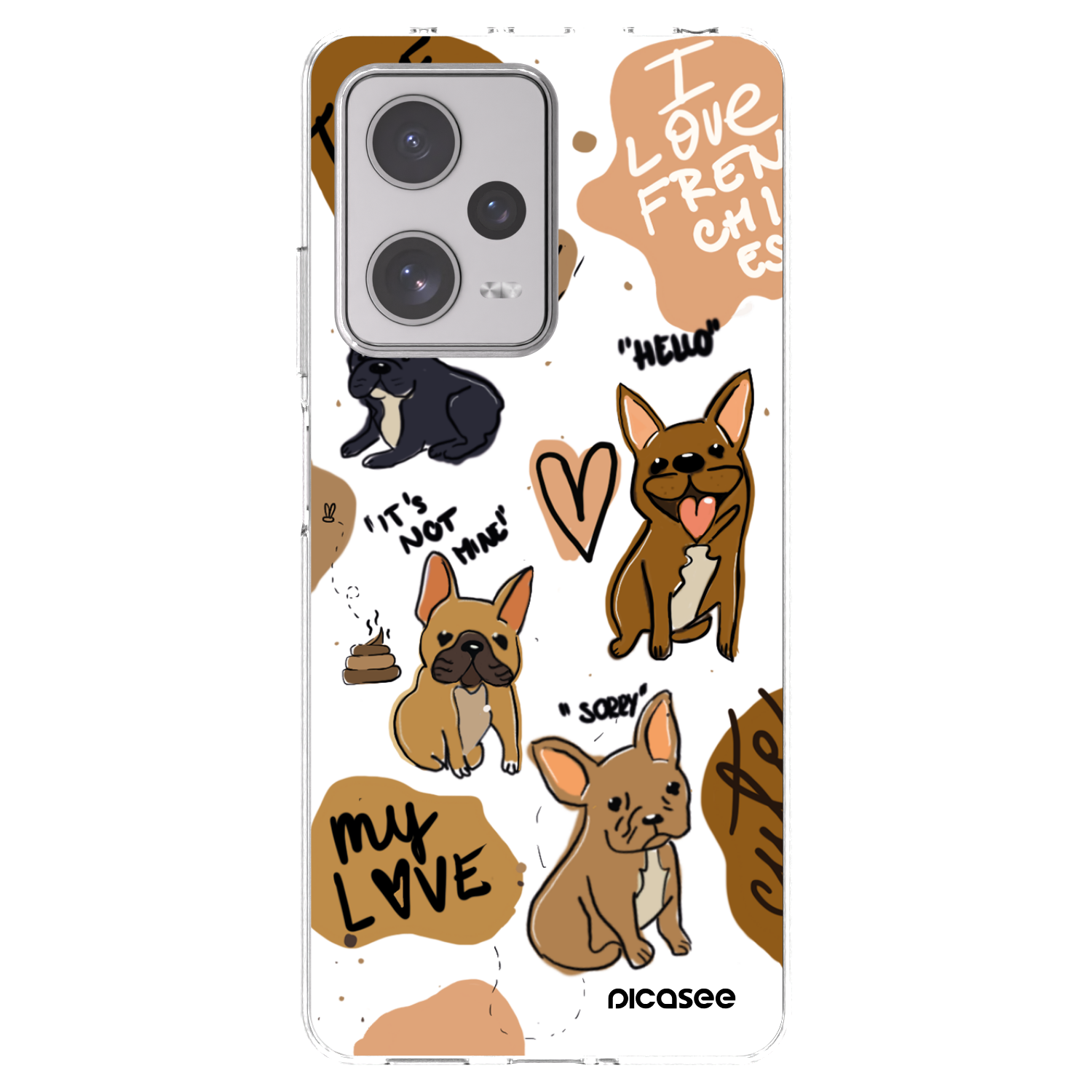 Picasee silikonowe przeźroczyste etui na Xiaomi Redmi Note 12 Pro+ 5G - Frenchies