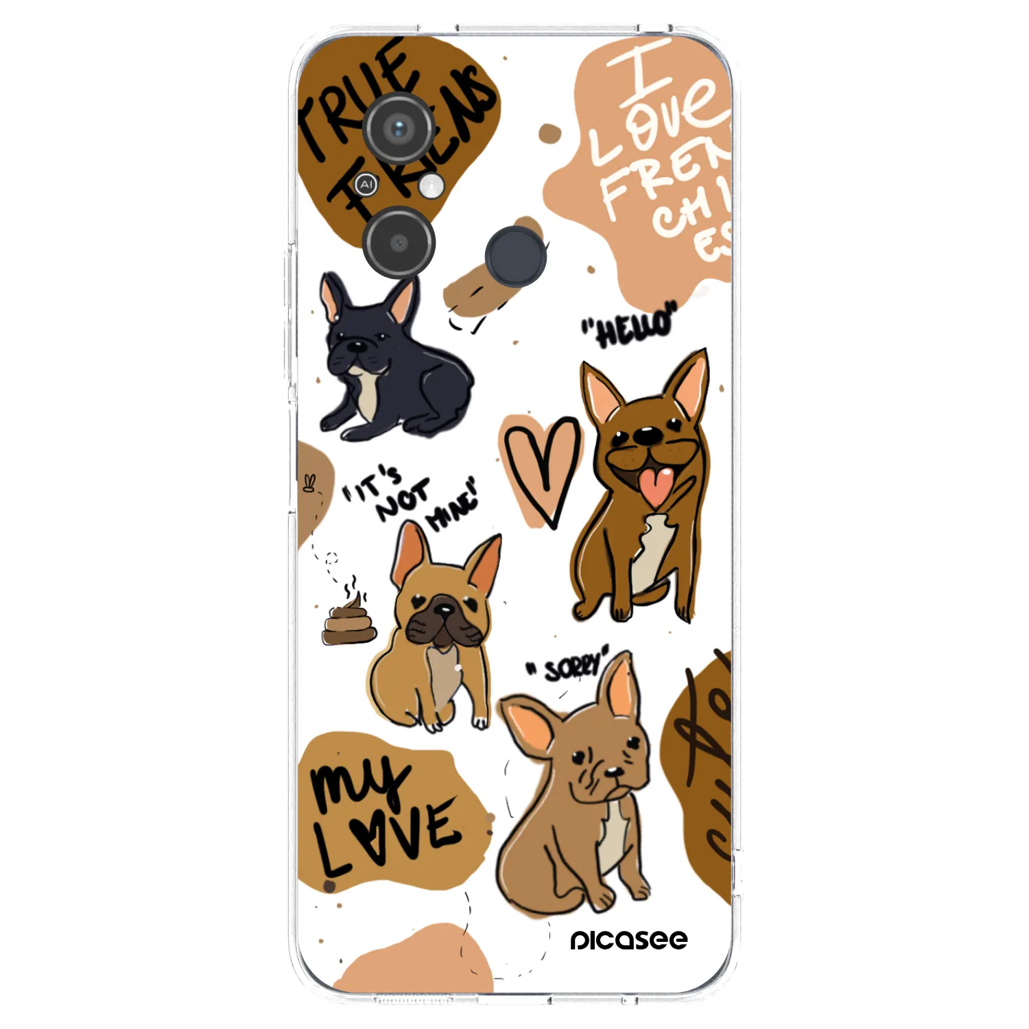 Picasee silikonowe przeźroczyste etui na Xiaomi Redmi 12C - Frenchies