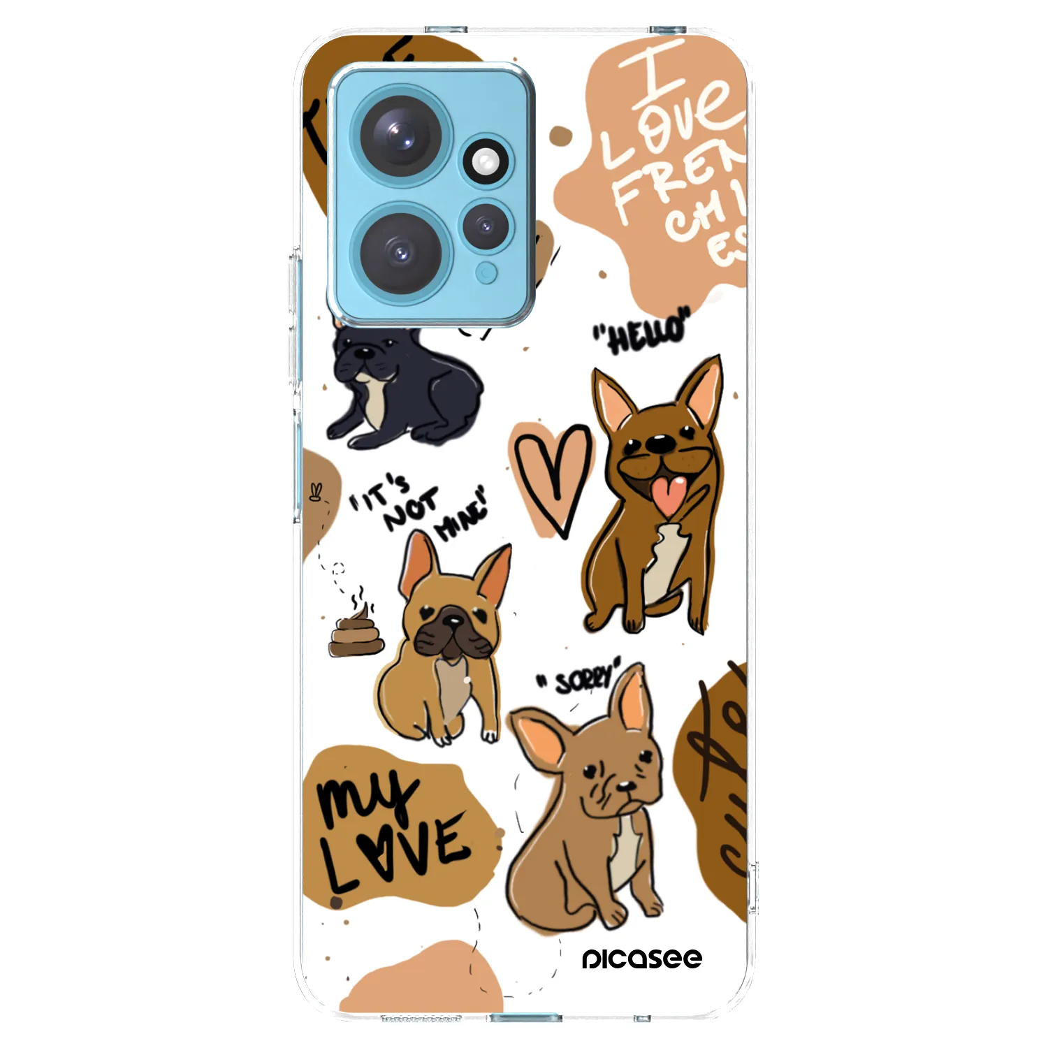 Picasee silikonowe przeźroczyste etui na Xiaomi Redmi Note 12 4G - Frenchies
