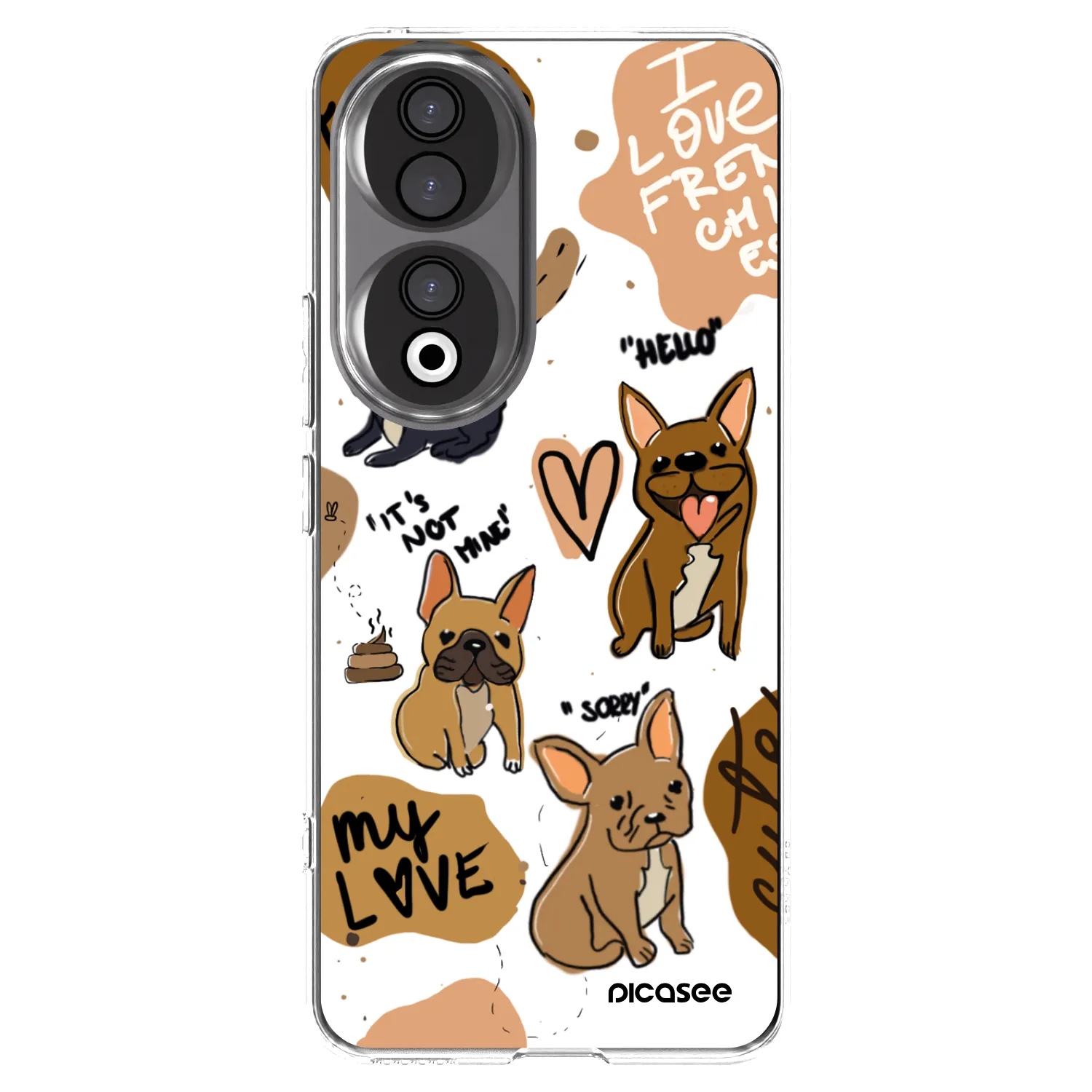 Picasee silikonowe przeźroczyste etui na Honor 90 5G - Frenchies