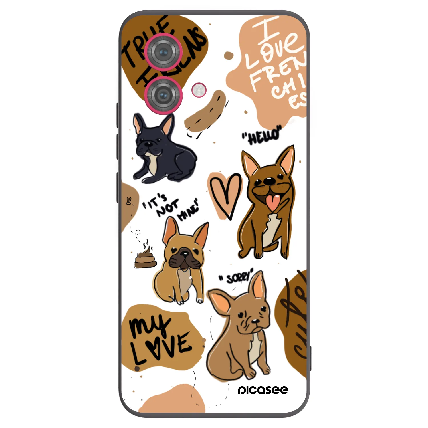 Picasee silikonowe czarne etui na Motorola Moto G84 5G - Frenchies