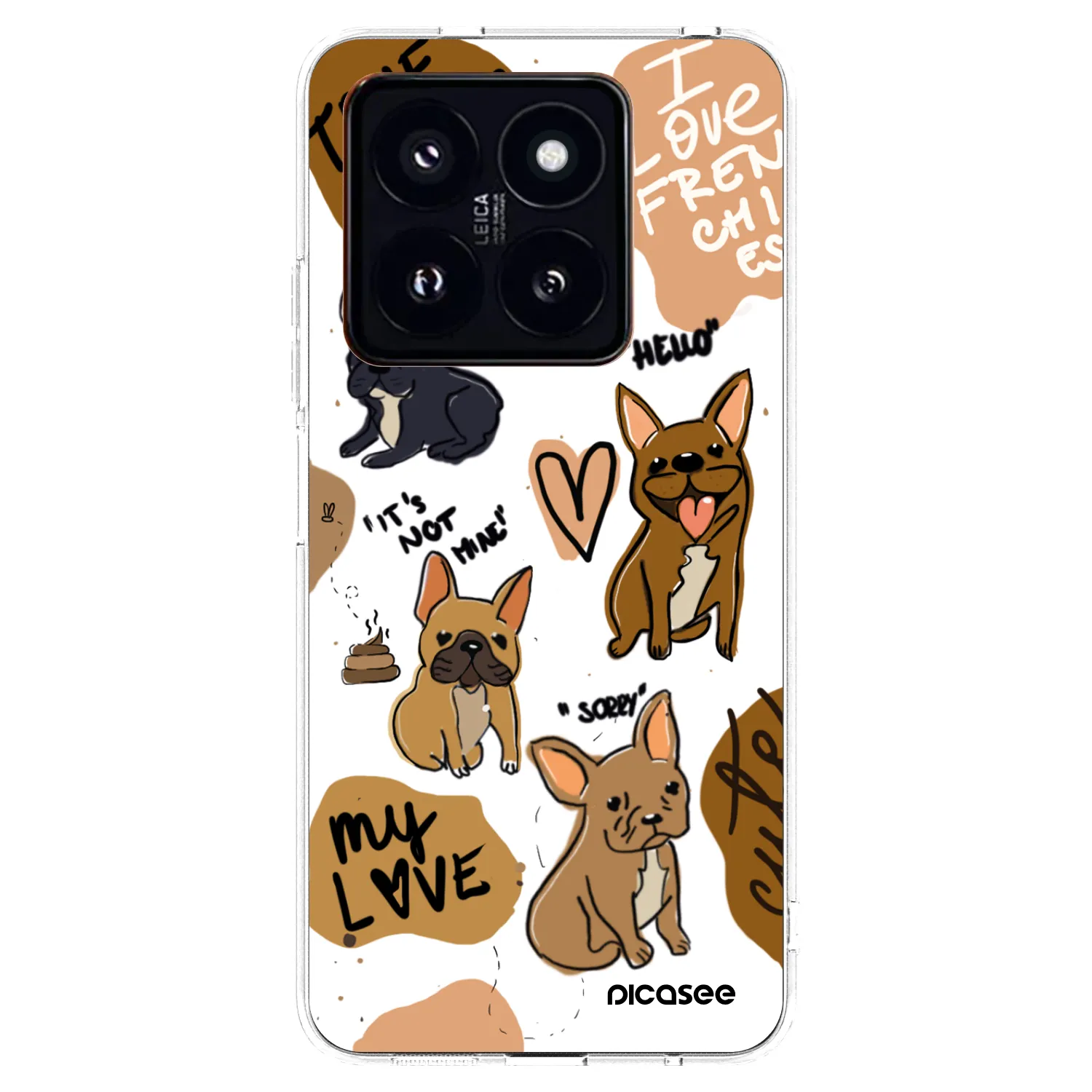 Picasee silikonowe przeźroczyste etui na Xiaomi 14 Pro - Frenchies
