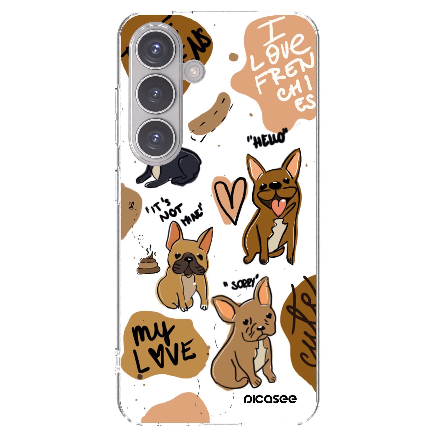 Picasee silikonowe przeźroczyste etui na Samsung Galaxy S24 S921B 5G - Frenchies