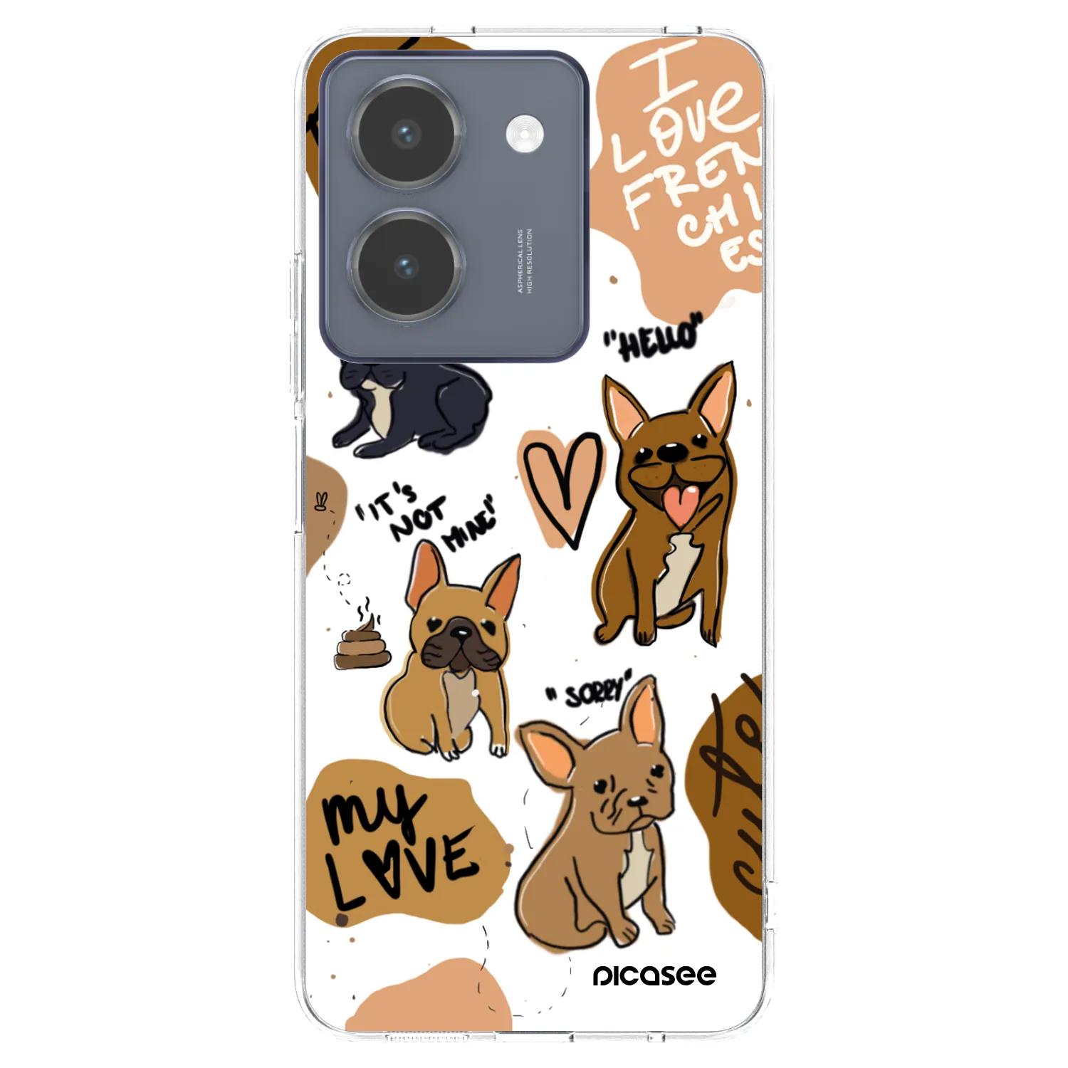 Picasee silikonowe przeźroczyste etui na Vivo Y36 4G - Frenchies