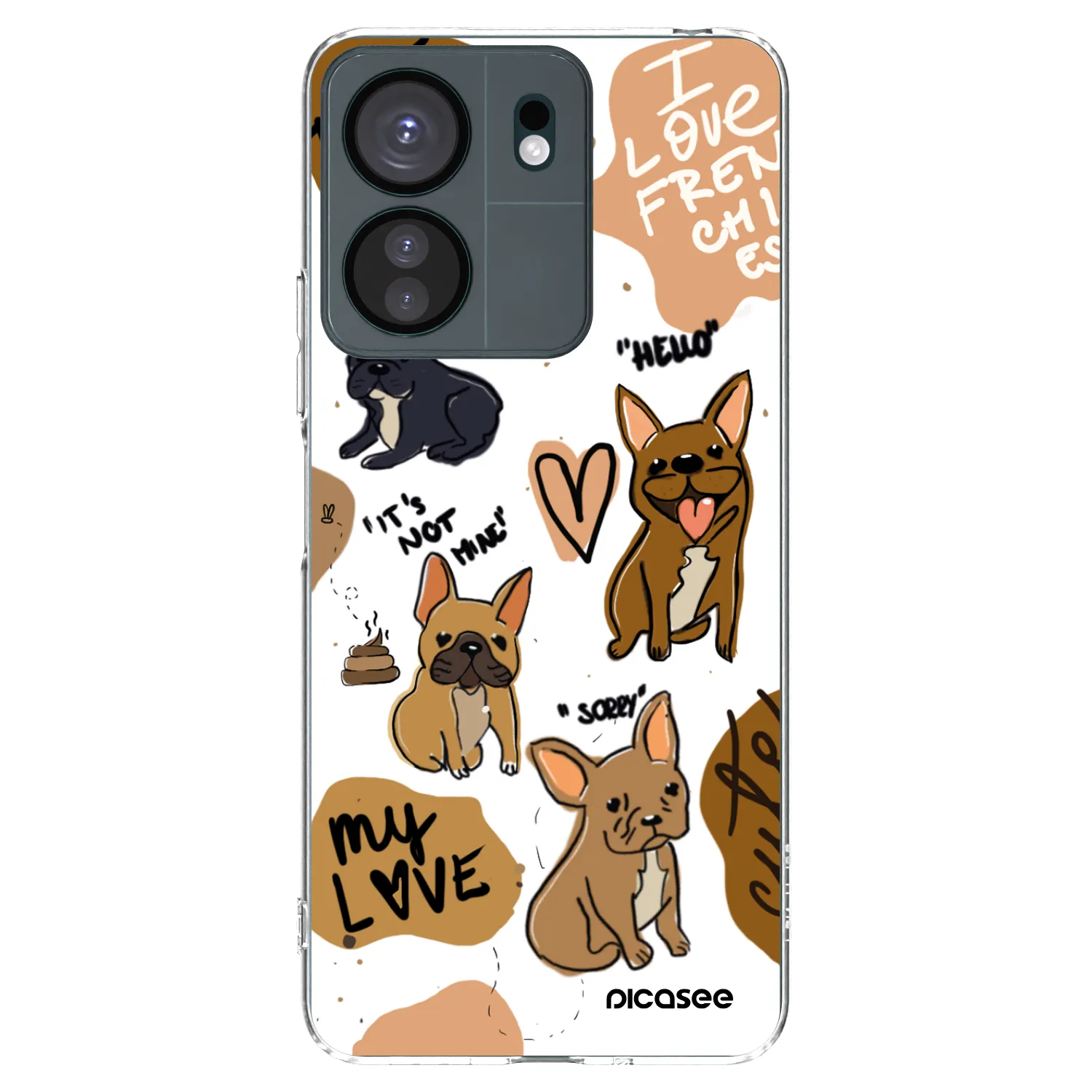Picasee silikonowe przeźroczyste etui na Xiaomi Redmi 13C 4G - Frenchies