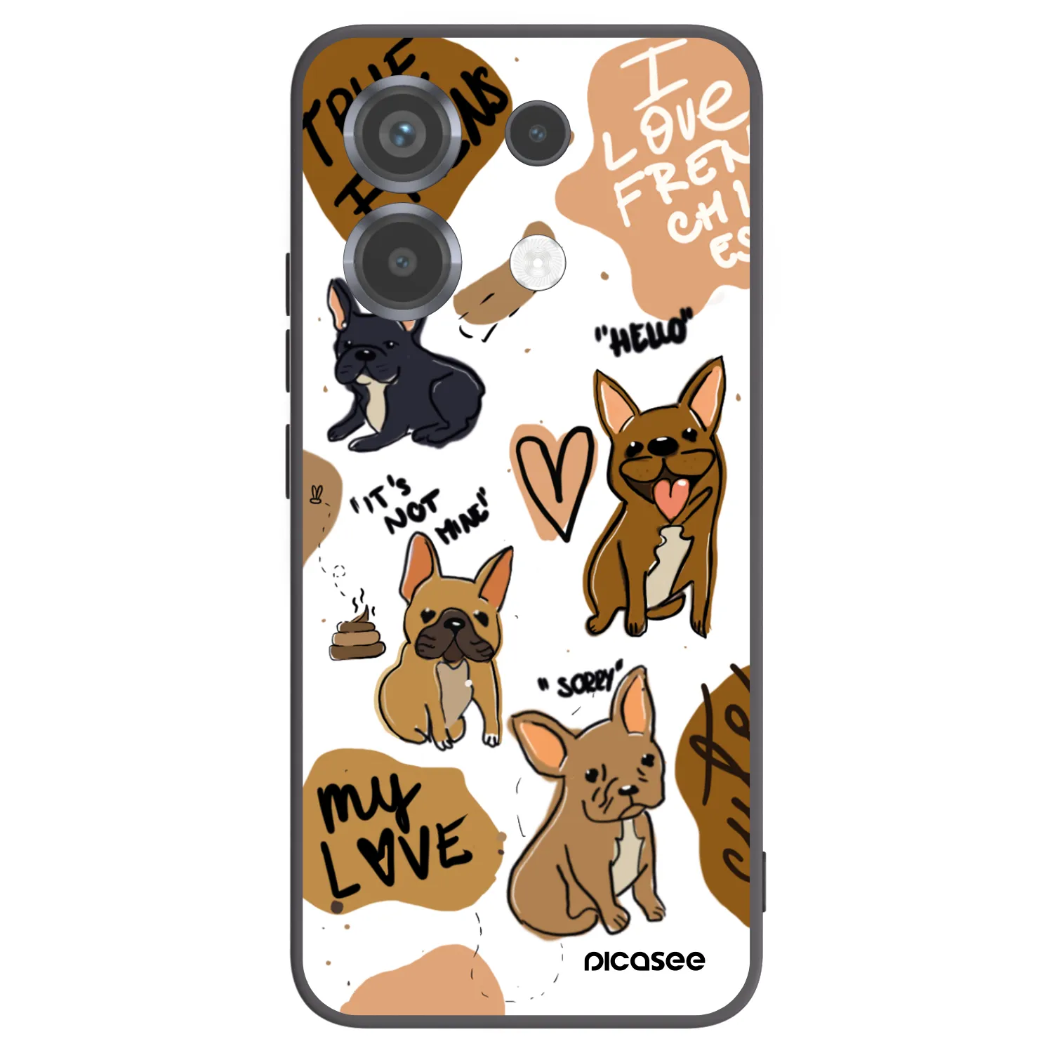 Picasee silikonowe czarne etui na Xiaomi Poco X6 - Frenchies