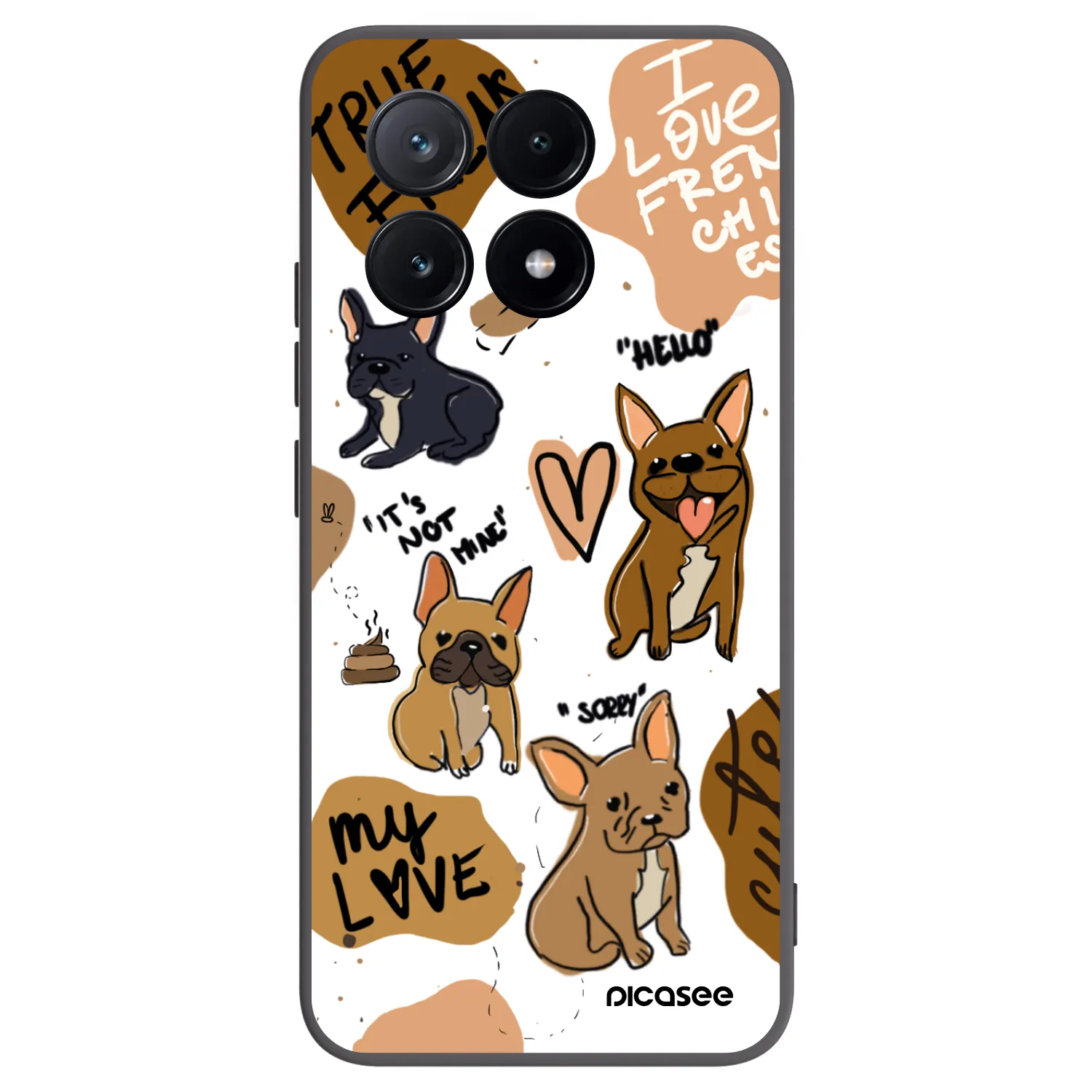 Picasee silikonowe czarne etui na Xiaomi Poco X6 Pro - Frenchies