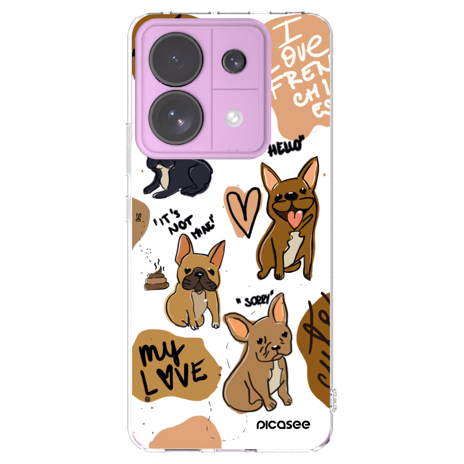 Picasee silikonowe przeźroczyste etui na Xiaomi Redmi Note 13 Pro 5G - Frenchies
