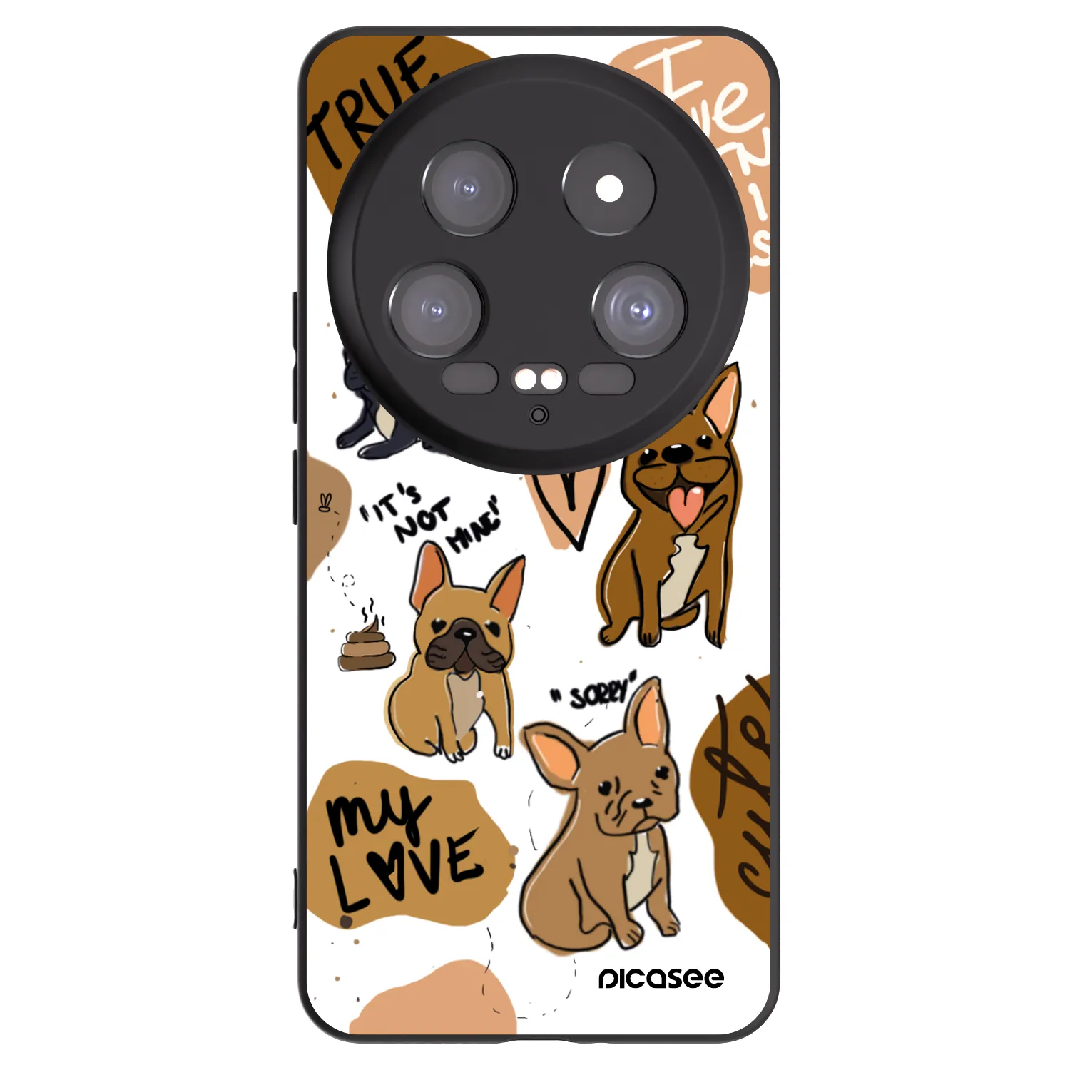 Picasee silikonowe czarne etui na Xiaomi 14 Ultra - Frenchies